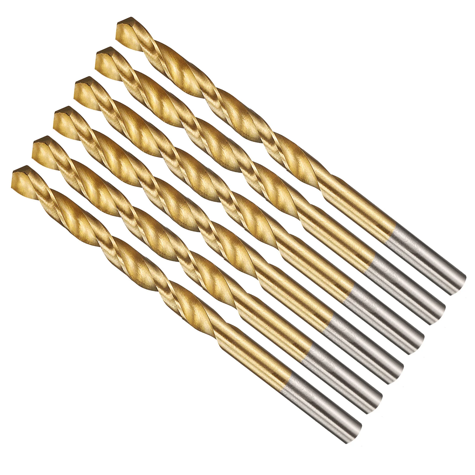 7/32" Drill Bit Straight Shank 4241 HSS TiN Coated, 6pcs