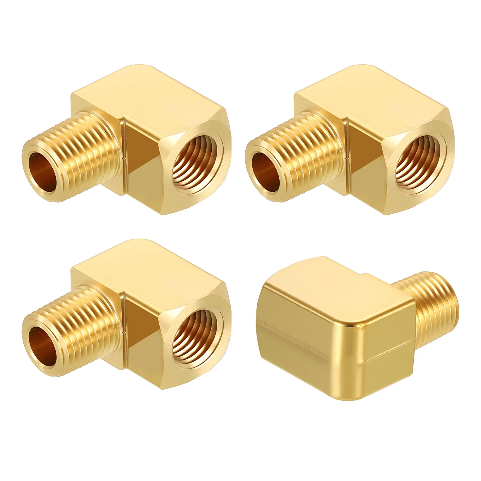 4 Pack Brass Pipe Fitting, 1/4" FeMale NPT to 1/4" Male NPT Reducer