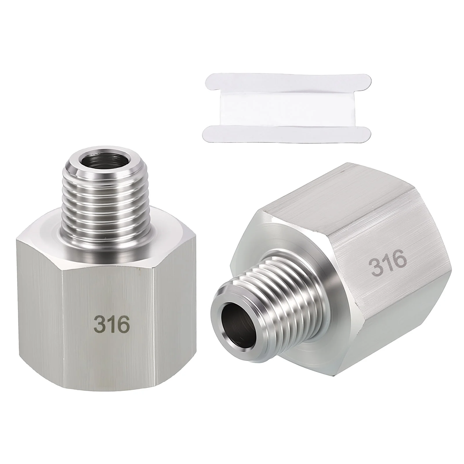 2Pack 316 FeMale to Male,1/2"FNPT x 1/4"MNPT Nipple Extension W/Sealing Tape