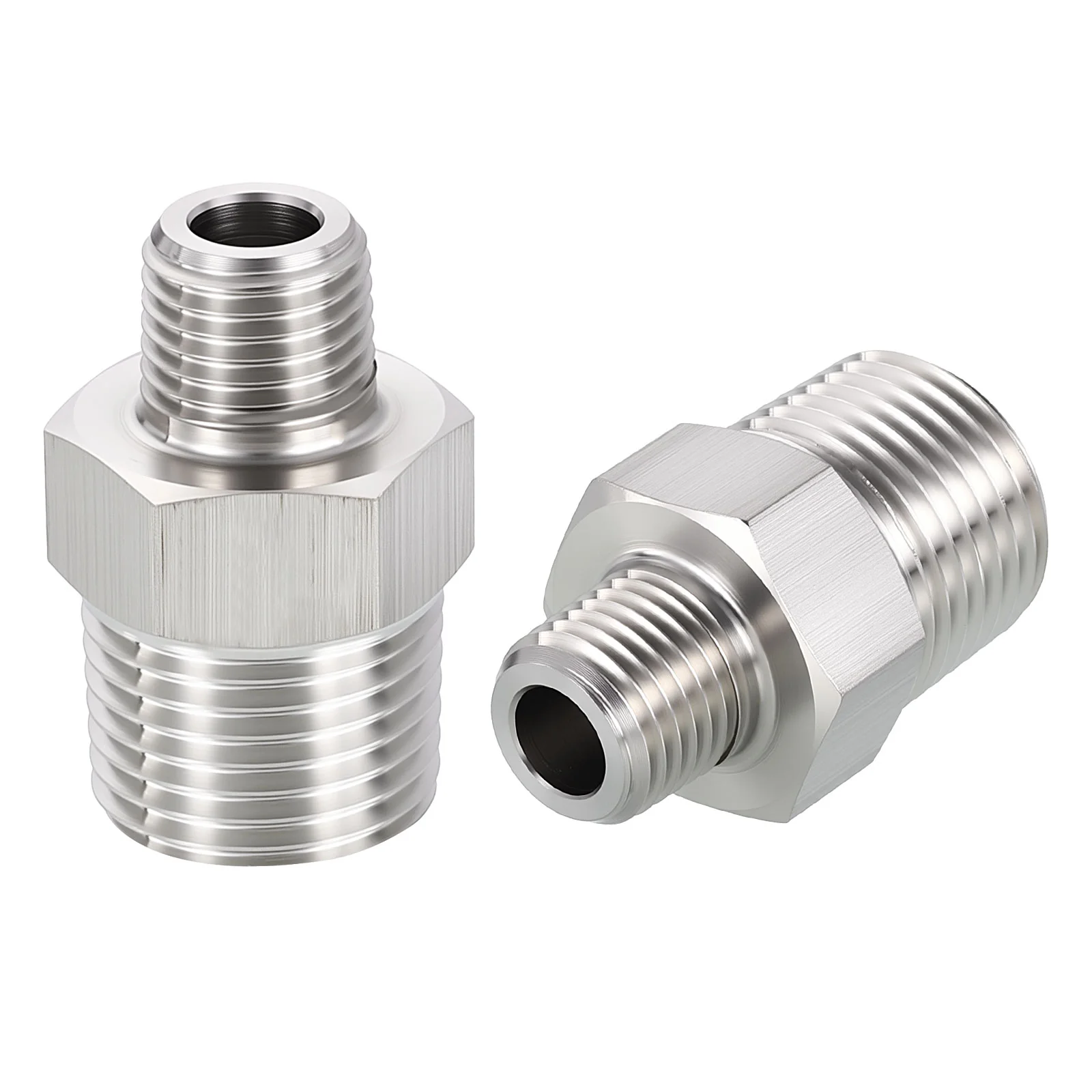 2Pack 316 Male to Male Adapter,3/8" MNPT x 1/8" MNPT Hex Nipple Pipe Extension