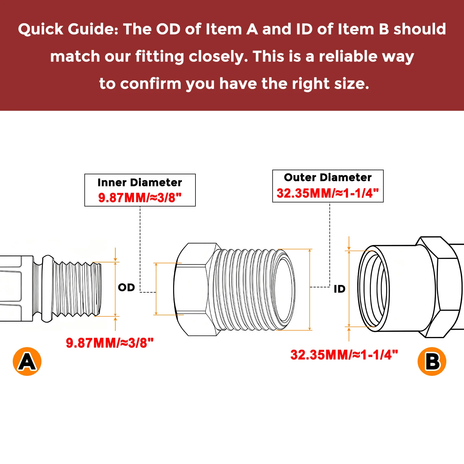 Pack of 2, 1" Male NPT to 1/8" FeMale NPT Stainless Steel Hose Adapter Bushing - Image 3