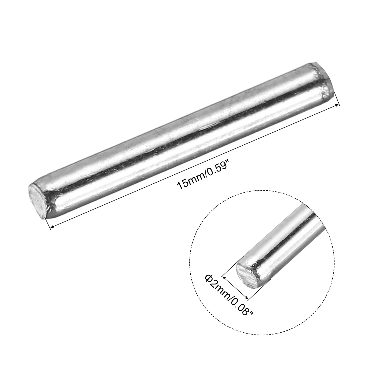 30pcs 2mmx15mm Toys Shaft Round Rod Axles Drive Shaft Iron Shaft, Silver - Image 2