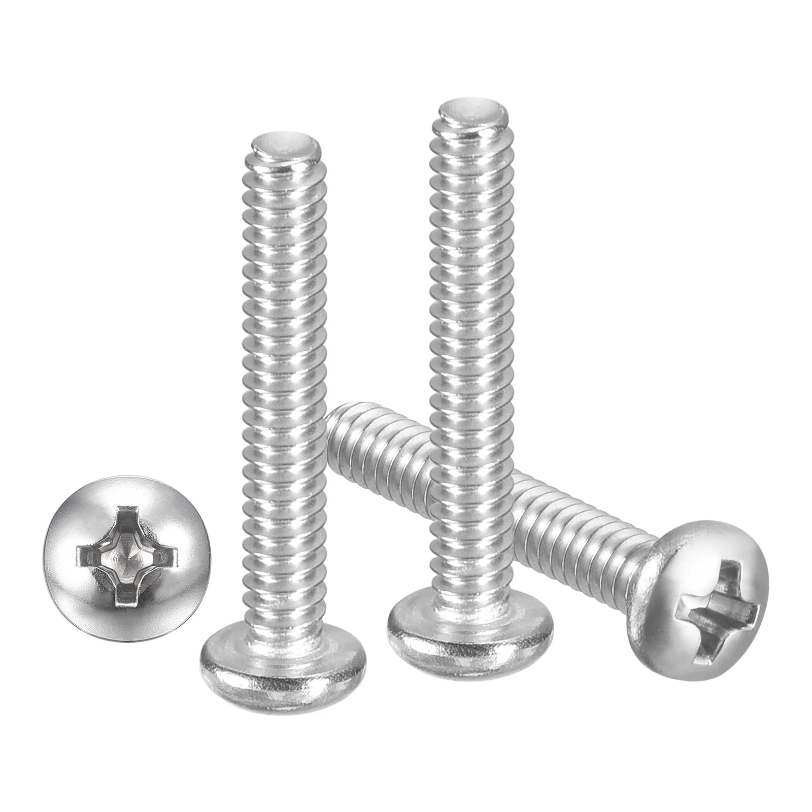Cross Drive Pan Head Bolts #4-40x3/4" 50Pcs Stainless Steel for DIY, Silver