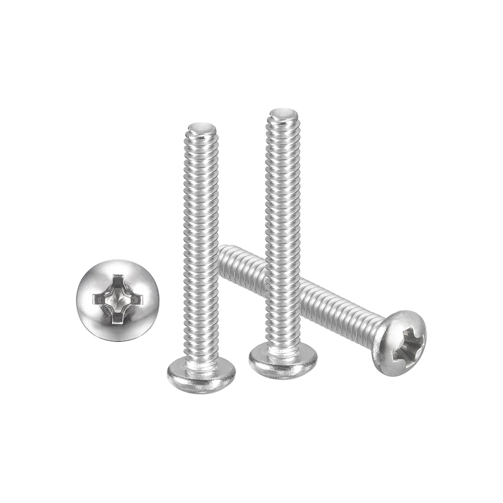 Cross Drive Pan Head Bolts #2-56x5/8" 100Pcs Stainless Steel for DIY, Silver