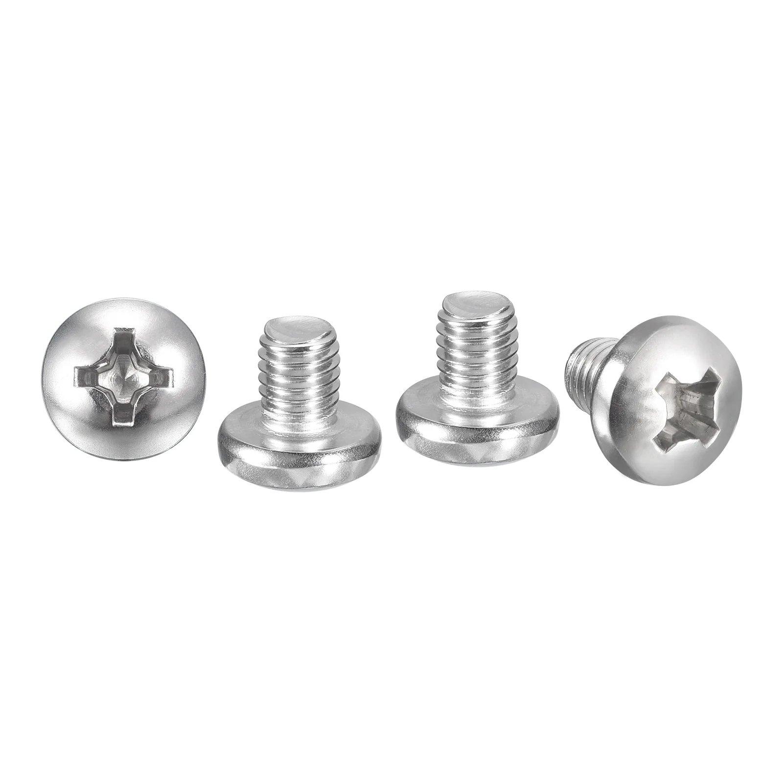Cross Drive Pan Head Bolts 5/16"-18x3/8" 10Pcs Stainless Steel for DIY, Silver