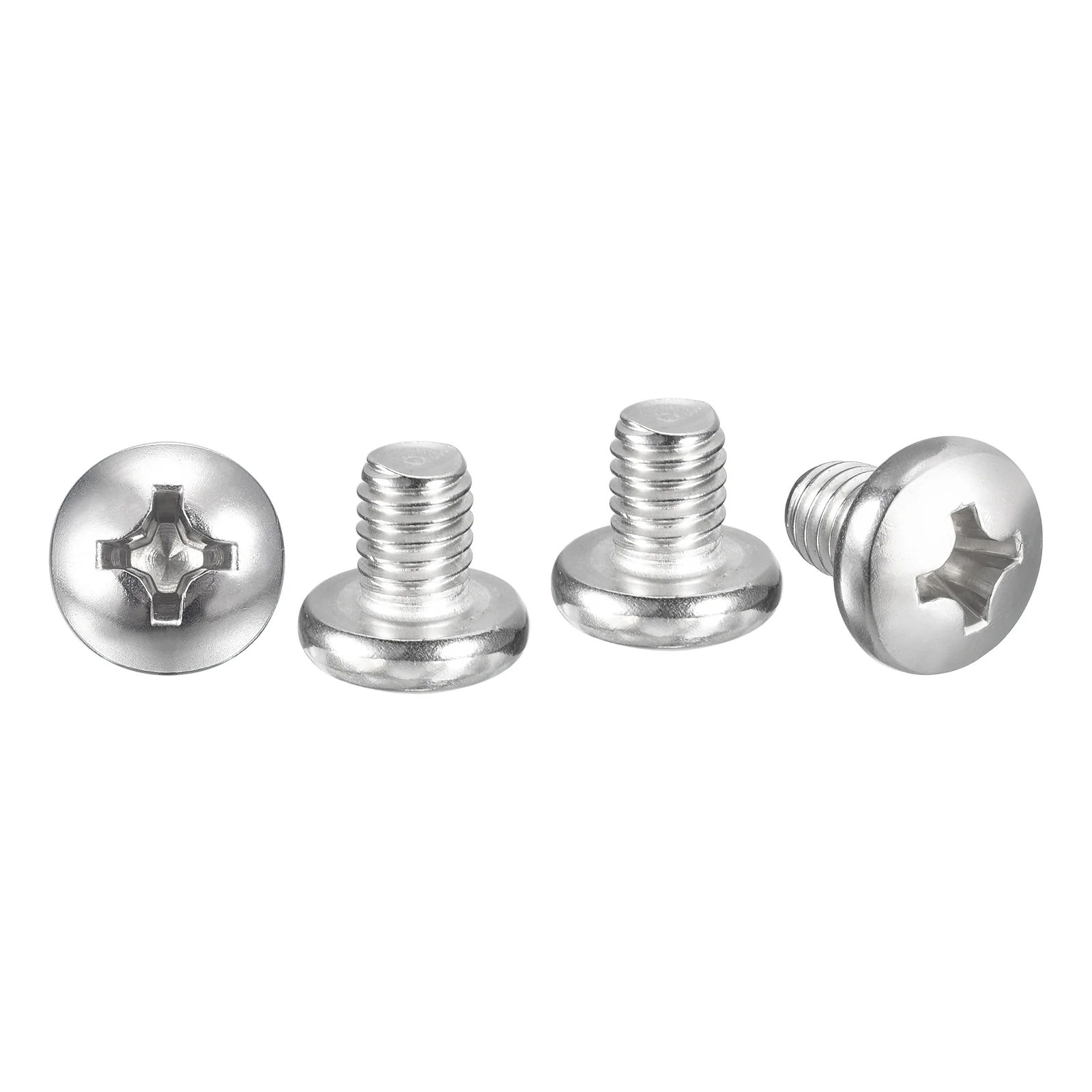 Cross Drive Pan Head Bolts 3/8"-16x1/2" 5Pcs Stainless Steel for DIY, Silver