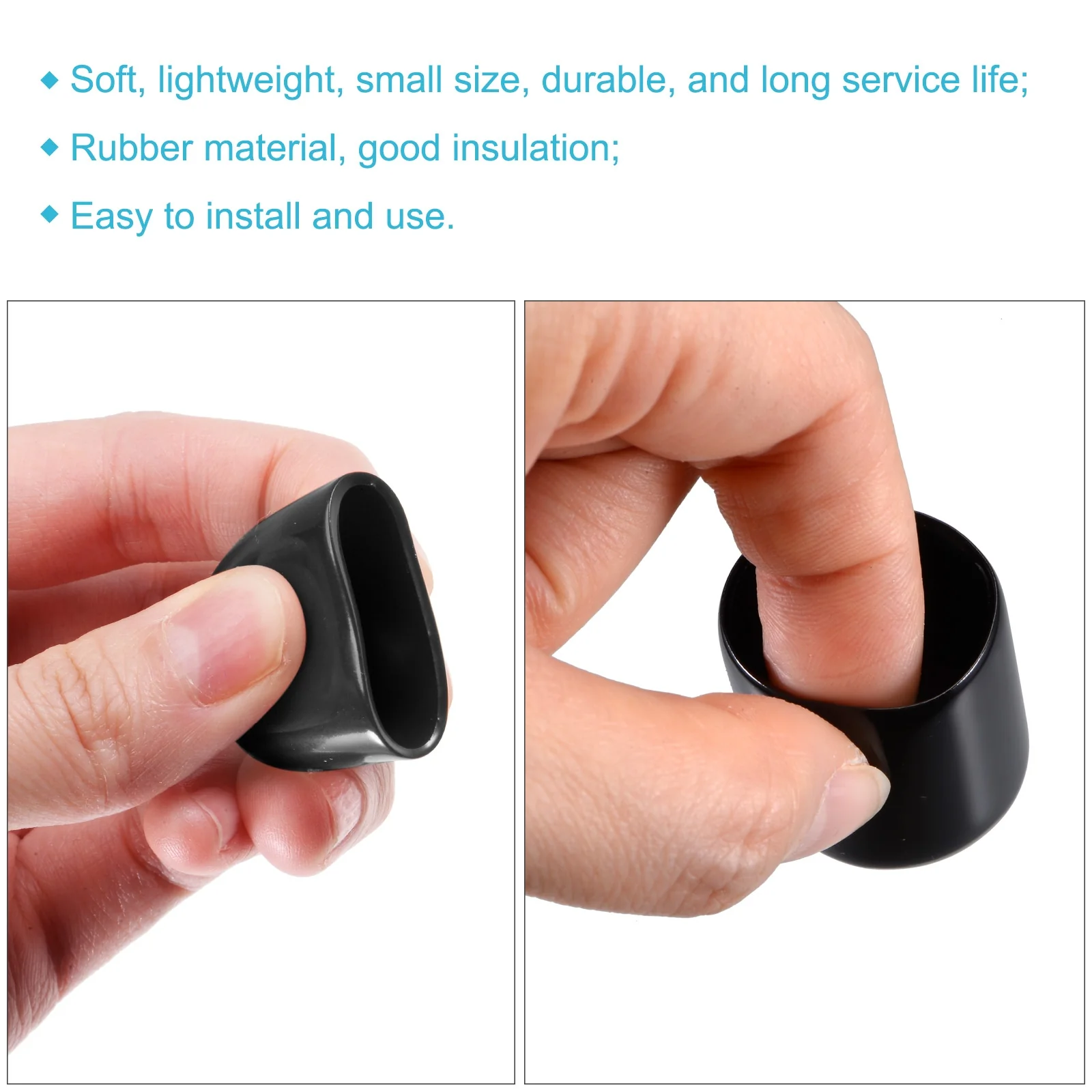 160pcs Round End Protective Caps 7.5/9.5/11/12.5/14/15.5/17/19mm Black - Image 4