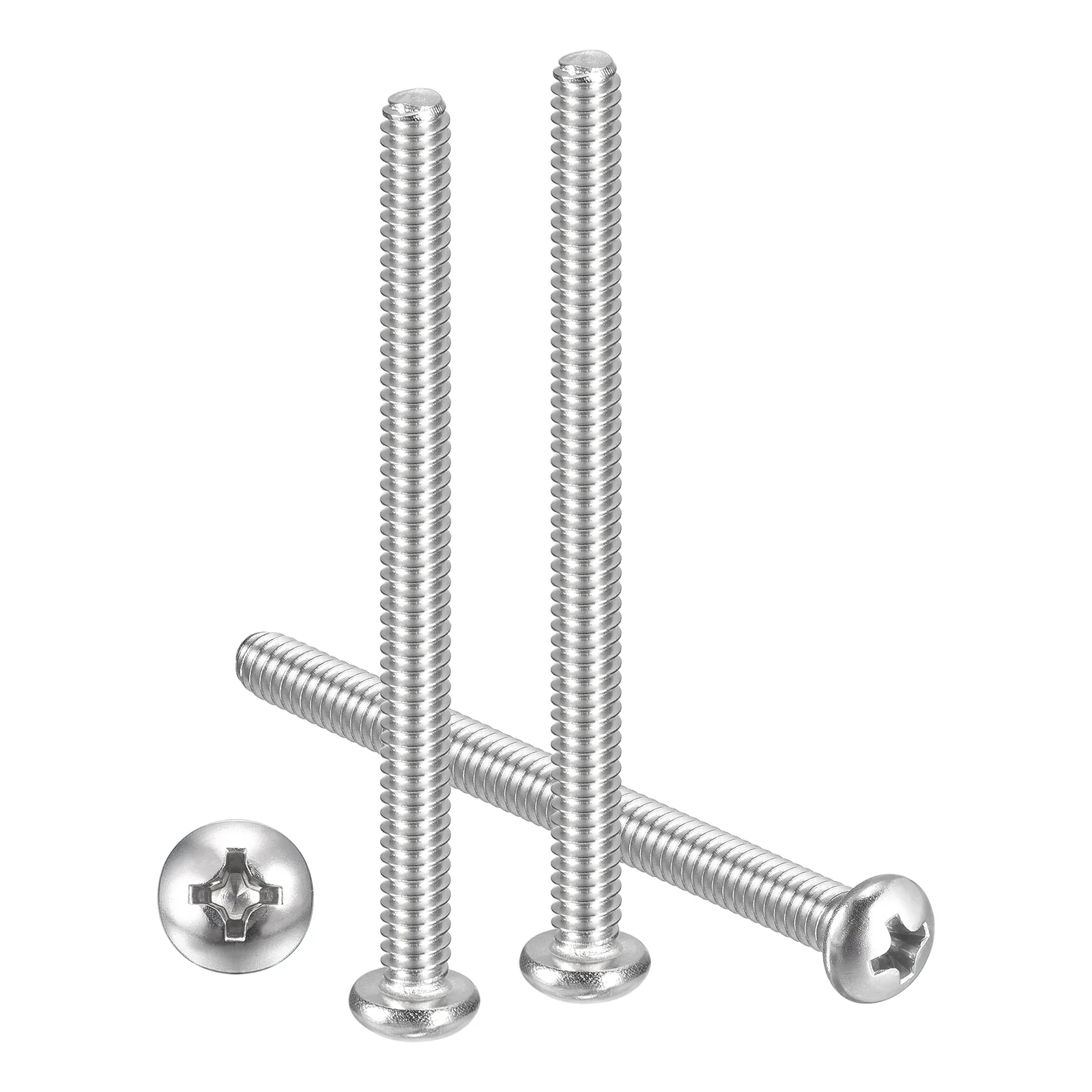 Cross Drive Pan Head Bolts #10-32x2-1/2" 8Pcs Stainless Steel for DIY, Silver