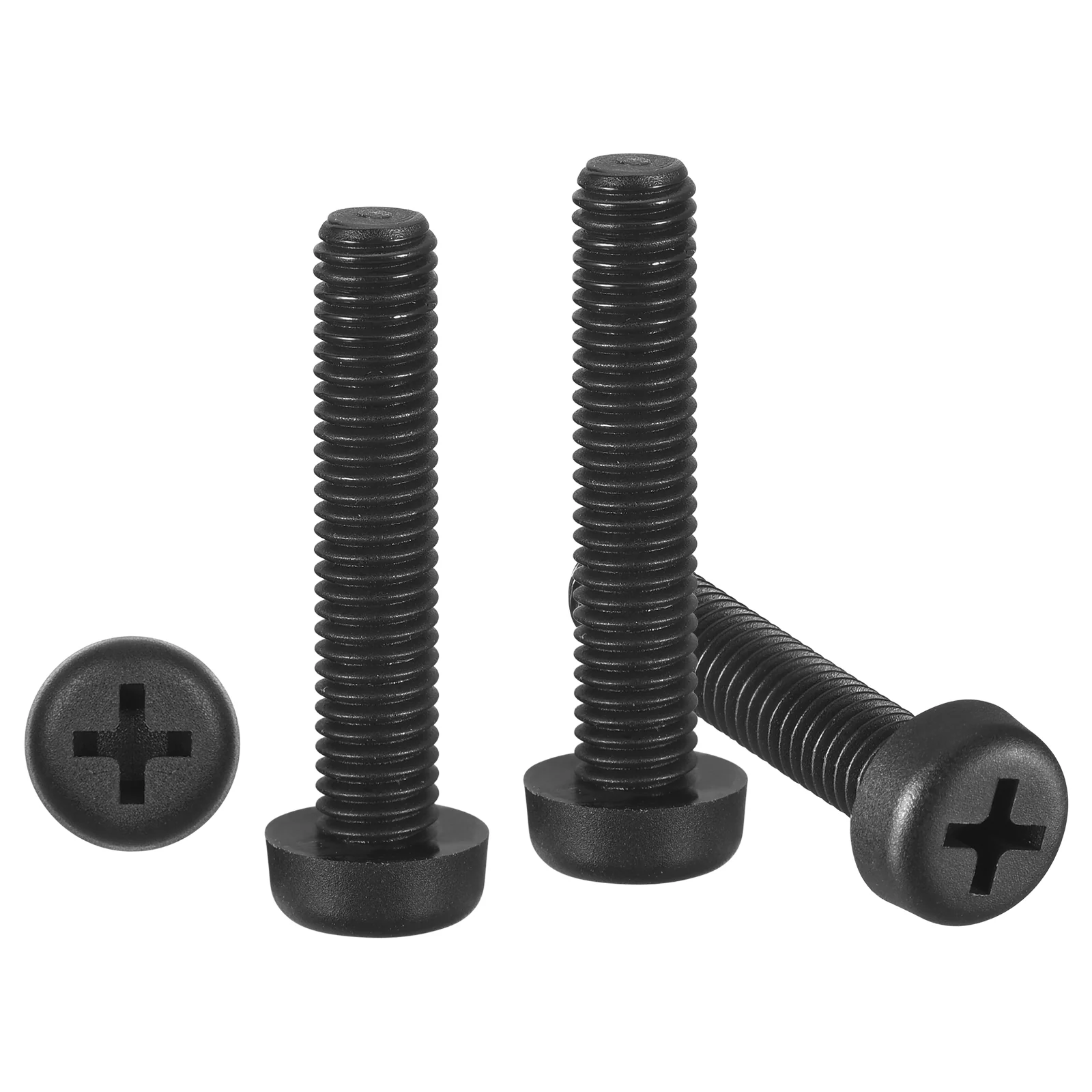 Phillips Pan Head Bolts M5-0.8x25 50Pcs Nylon Black for Door Window
