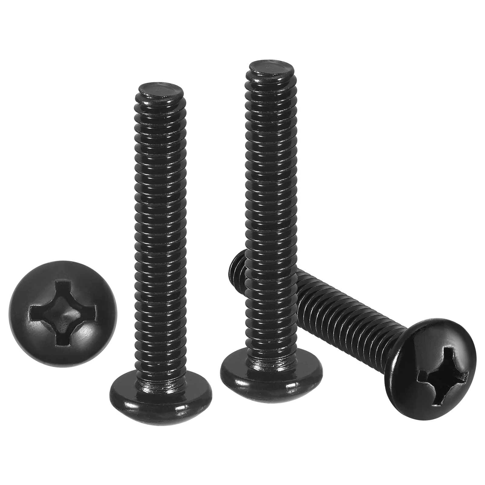 Phillips Pan Head Bolts 1/4"-20x1-1/2" 25Pcs Carbon Steel for Door Window Black