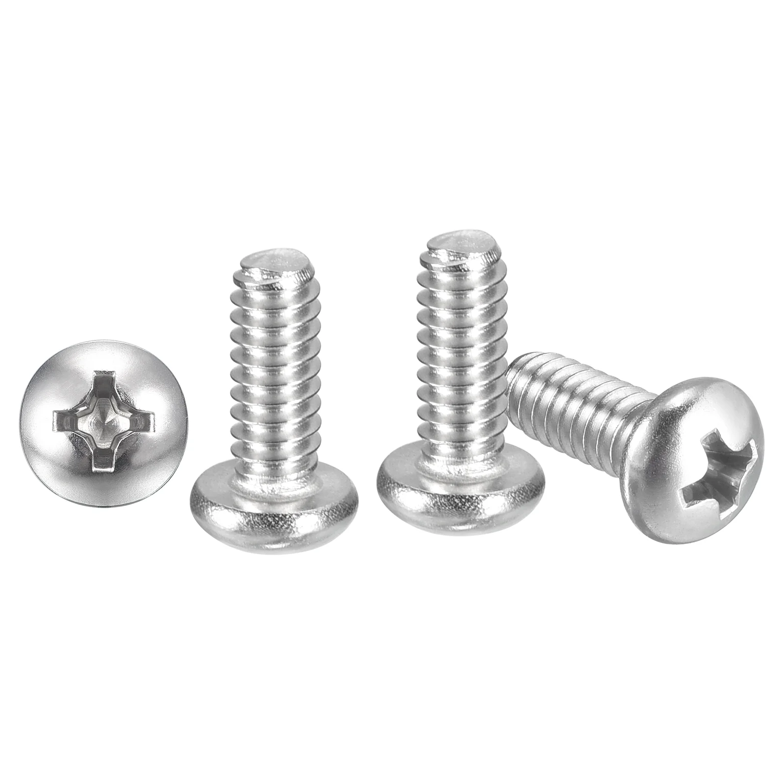 Cross Drive Pan Head Bolts #10-32x3/8" 50Pcs Stainless Steel for DIY, Silver