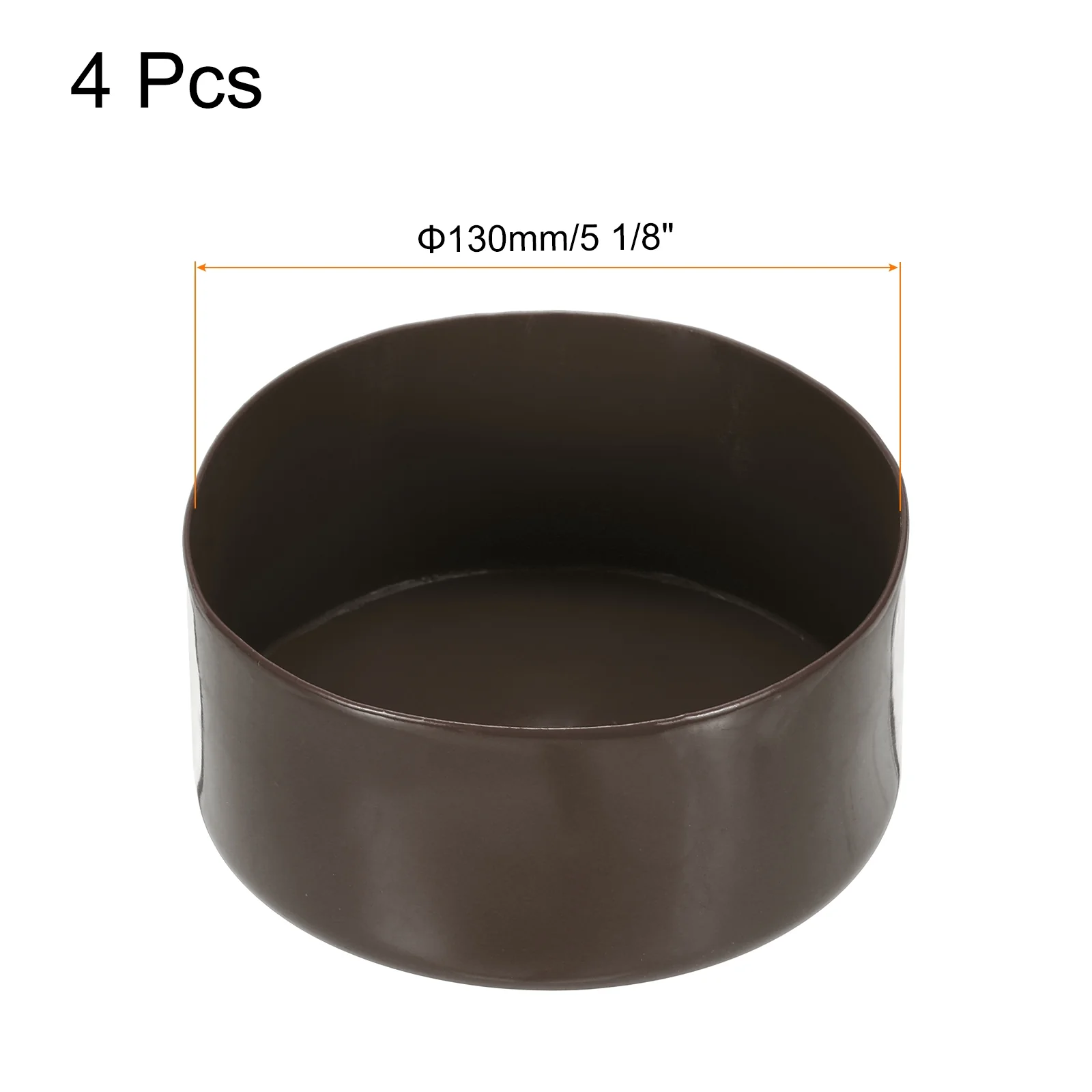 Uxcell 4pcs Rubber End Caps 130mm(5 1/8") End Cap Screw Thread Protectors Brown - Image 2