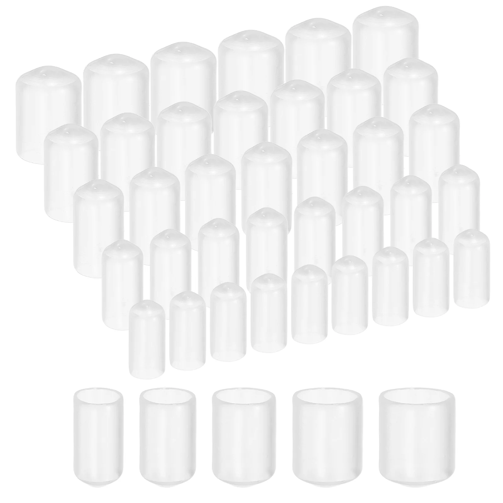Uxcell 100pcs Round Rubber End Caps Protective Caps 6mm 8mm 10mm 12mm 14mm Clear