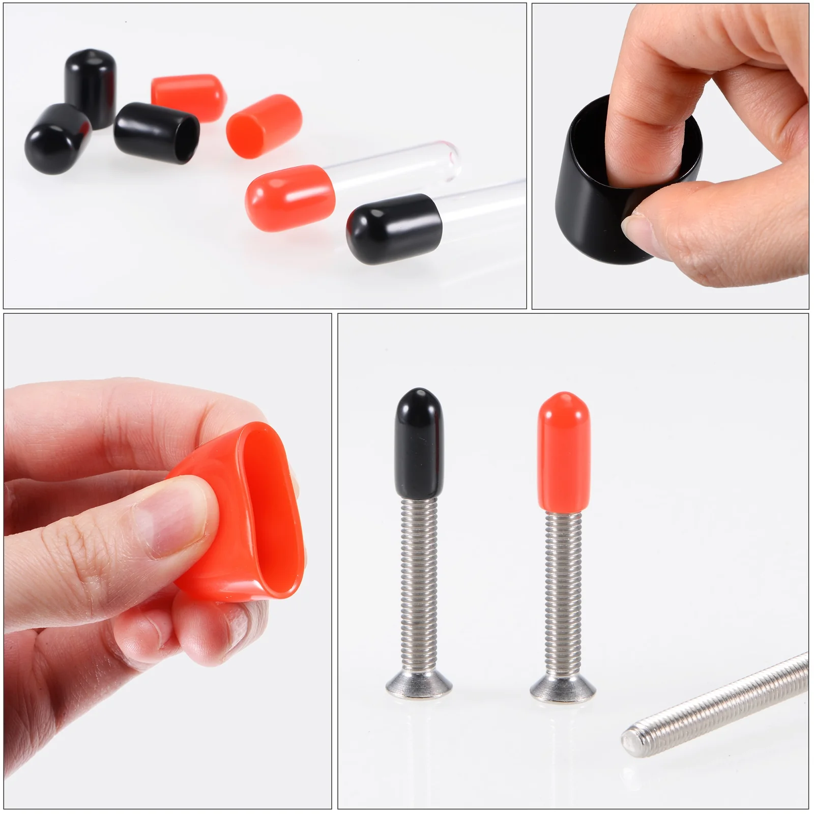 Uxcell 50pcs Round Rubber End Caps Protective Caps 16mm 18mm 20mm 22mm 24mm Clear - Image 4