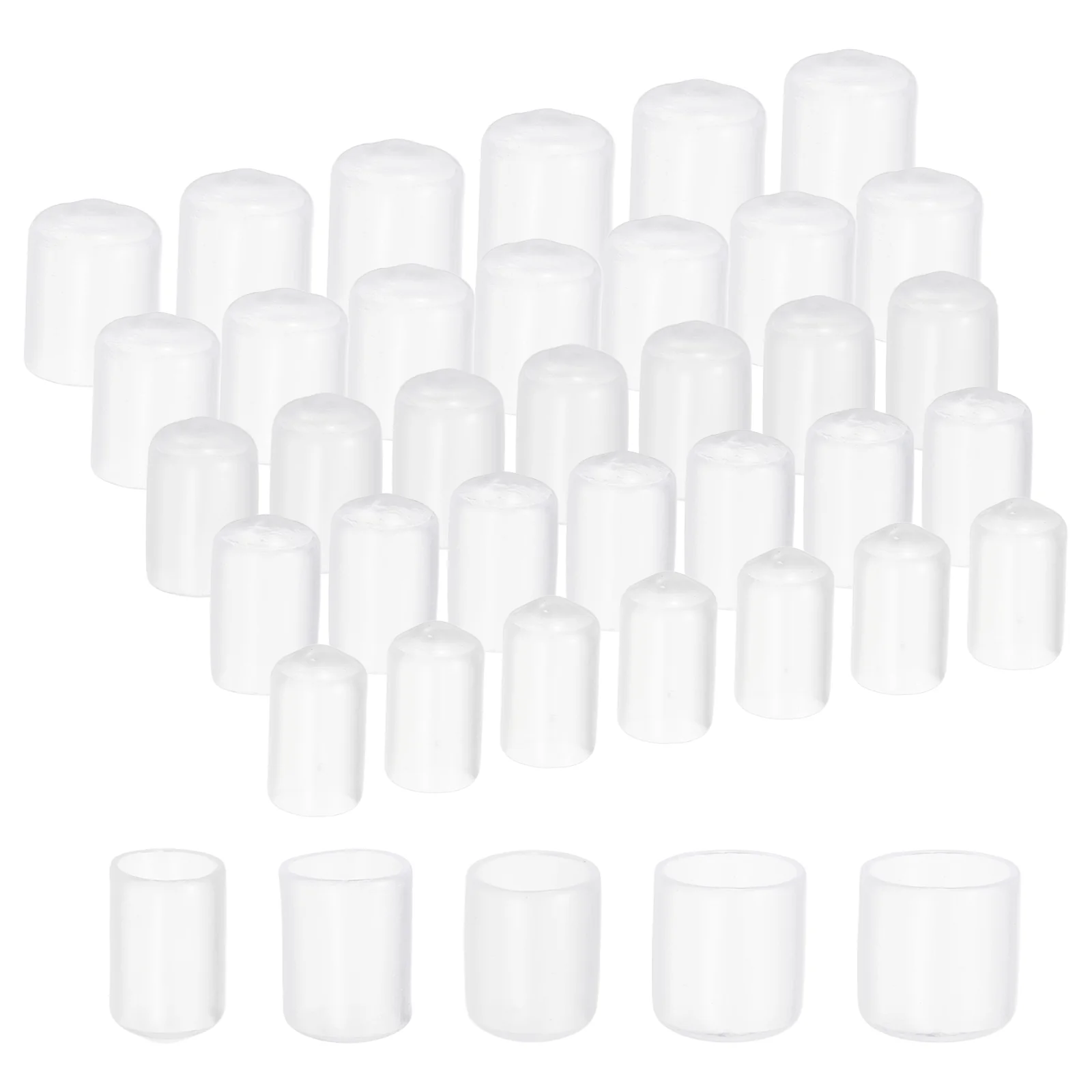 Uxcell 100pcs Round Rubber End Caps Protective Caps 10mm 12mm 14mm 16mm 18mm Clear