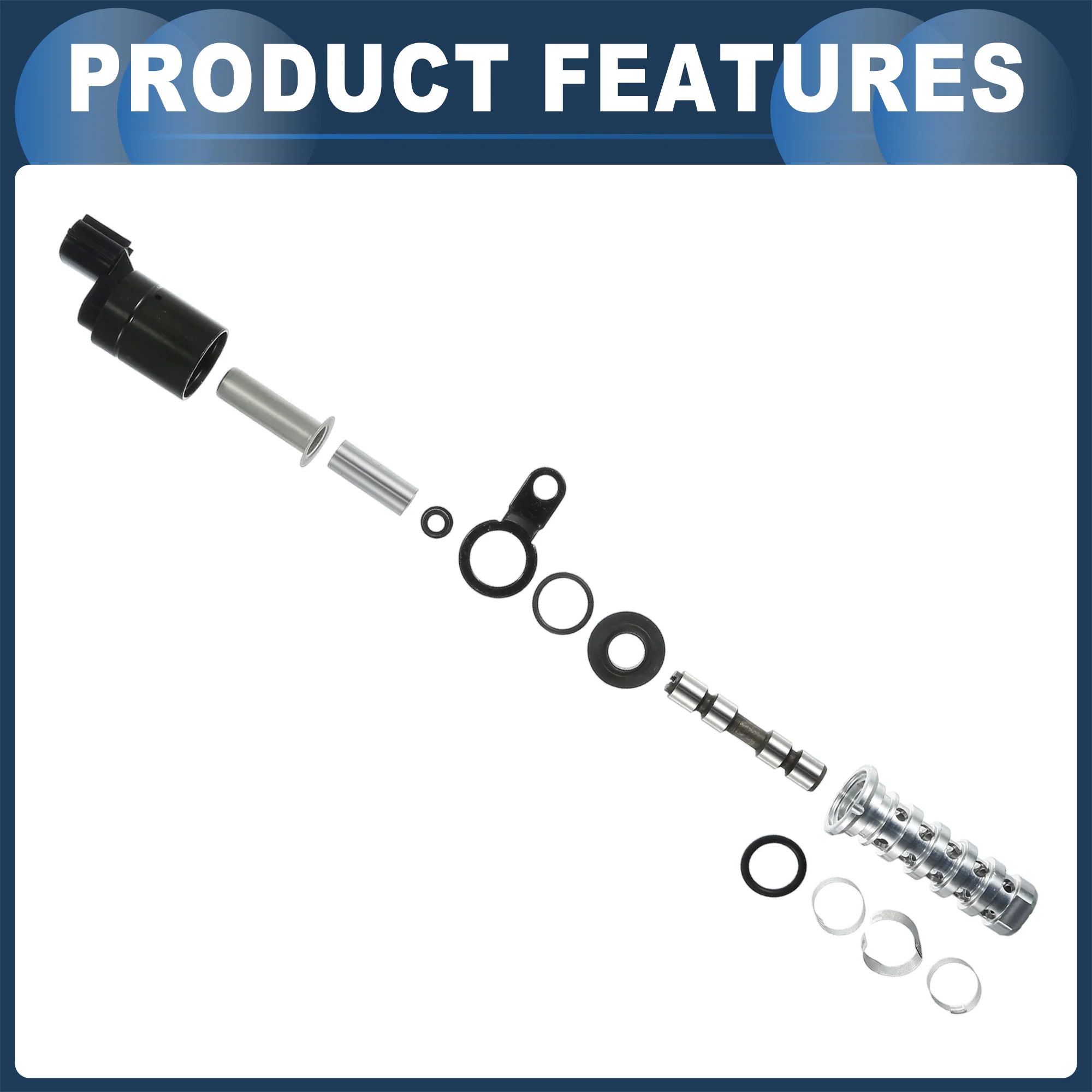 Engine Variable Valve Timing VVT Solenoid, Car Engine Camshaft Oil Control Valve No.1533038010 for Toyota Sequoia 2010-2012 Silver Tone, 2 Pcs - Image 7
