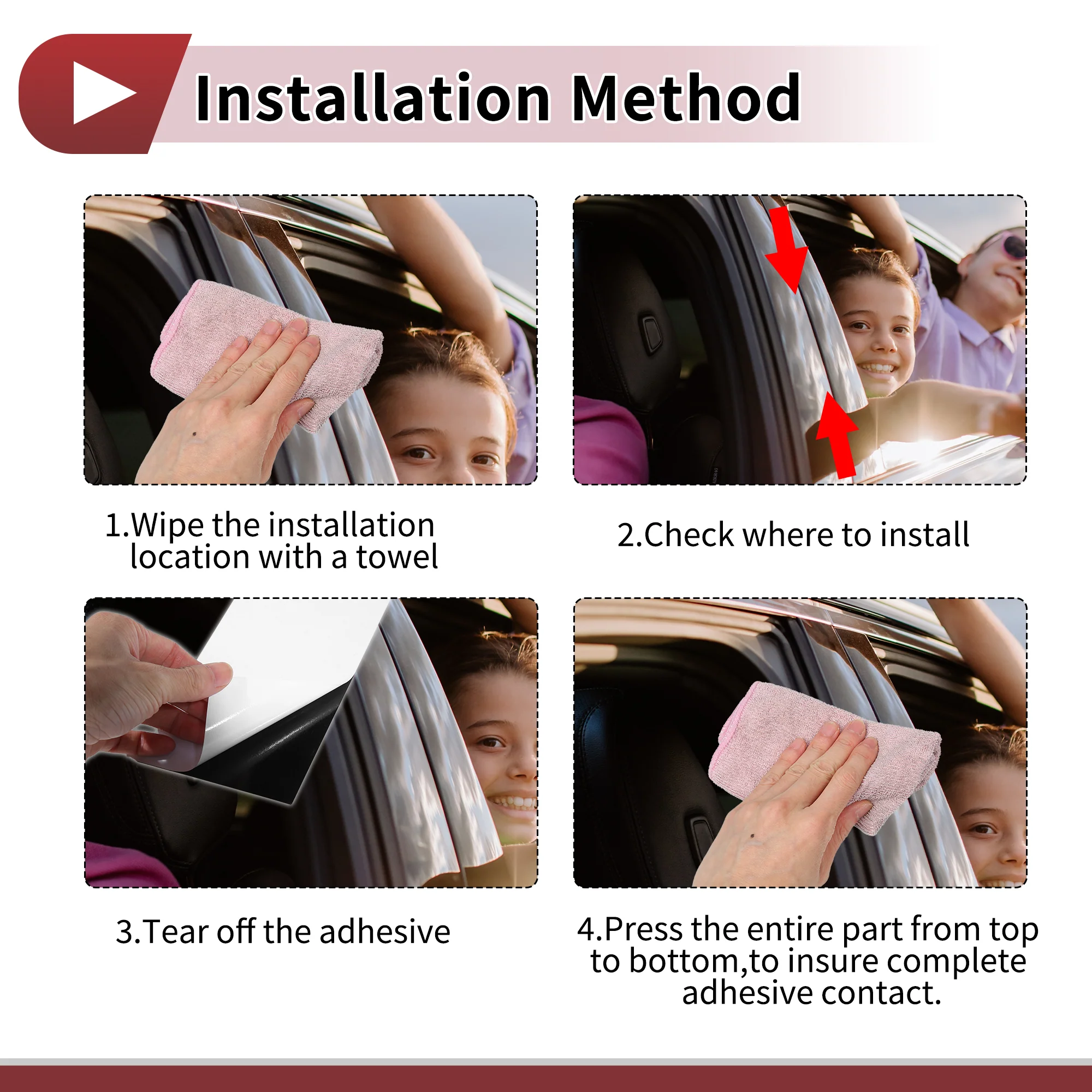 6 Pcs Front Rear Left Right Car Door Pillar Window Trim for Nissan Altima 2019-2023 Anti Scratch Sticker Pillar Posts Cover Chrome Silver Tone - Image 7