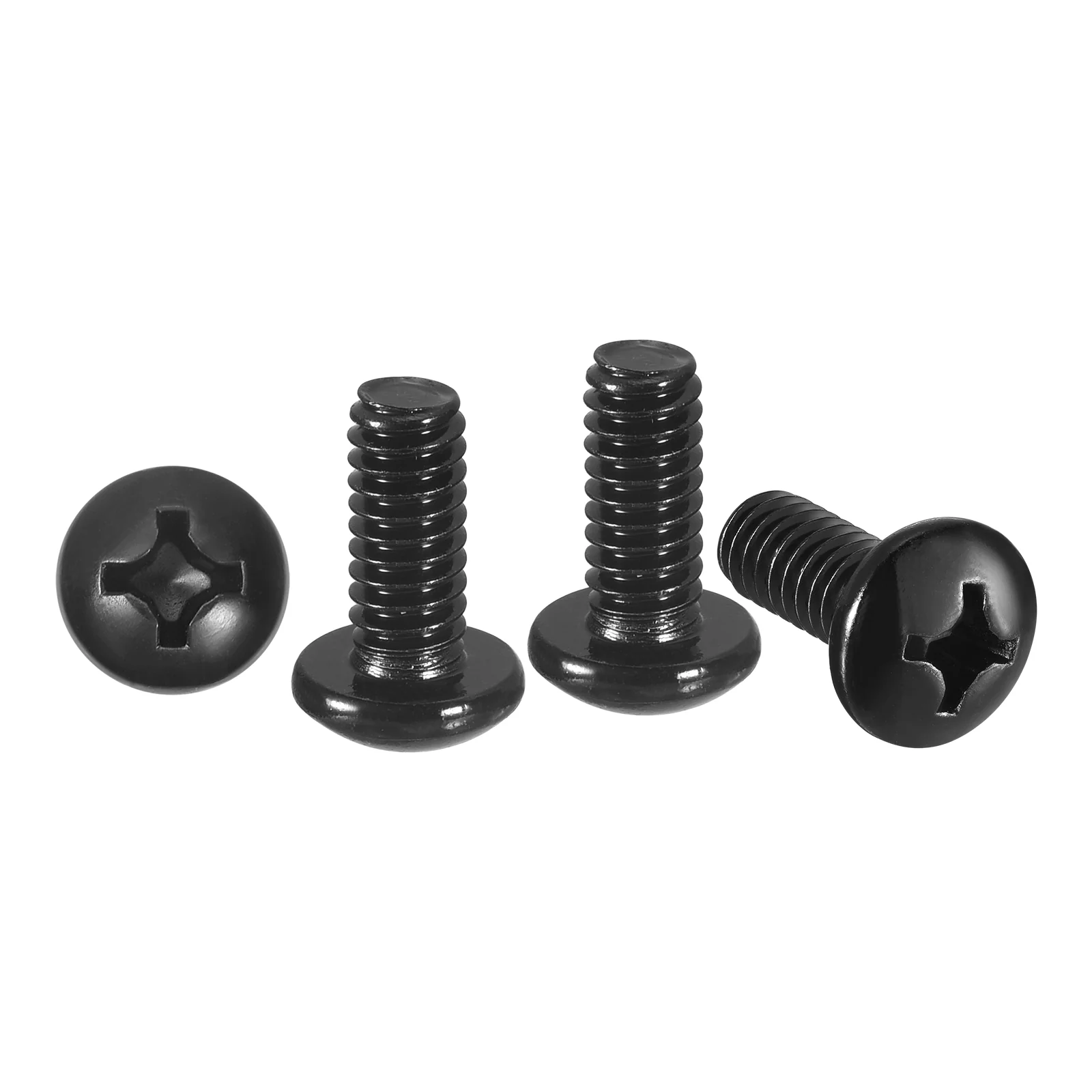 Phillips Pan Head Bolts #10-32x3/8" 30Pcs Carbon Steel for Door Window Black