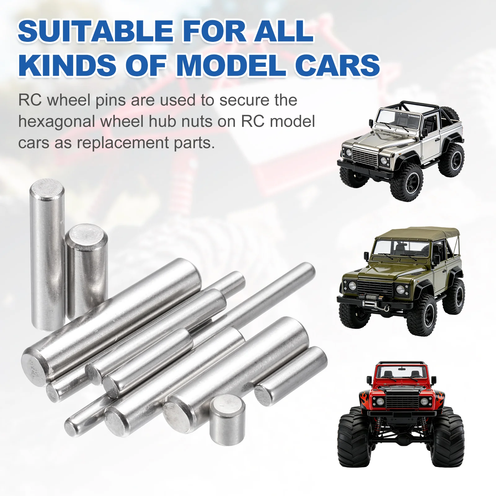 60 Pack RC Wheel Axle Pin, 2x12mm Hex Wheel Hub Nut Pin Replacement - Image 6