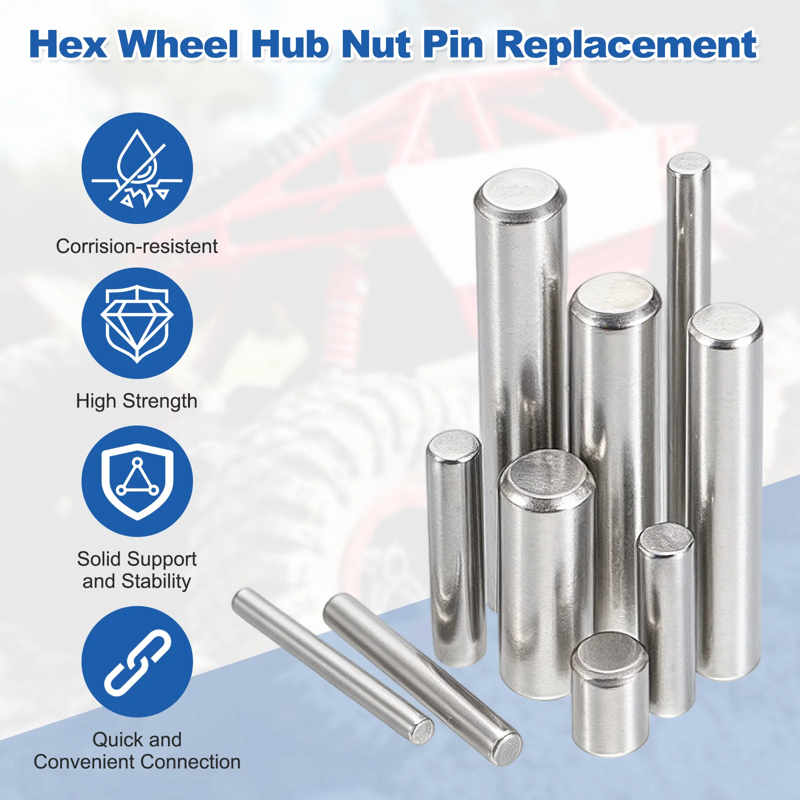 10 Pack RC Wheel Axle Pin, 2x150mm Hex Wheel Hub Nut Pin Replacement - Image 4