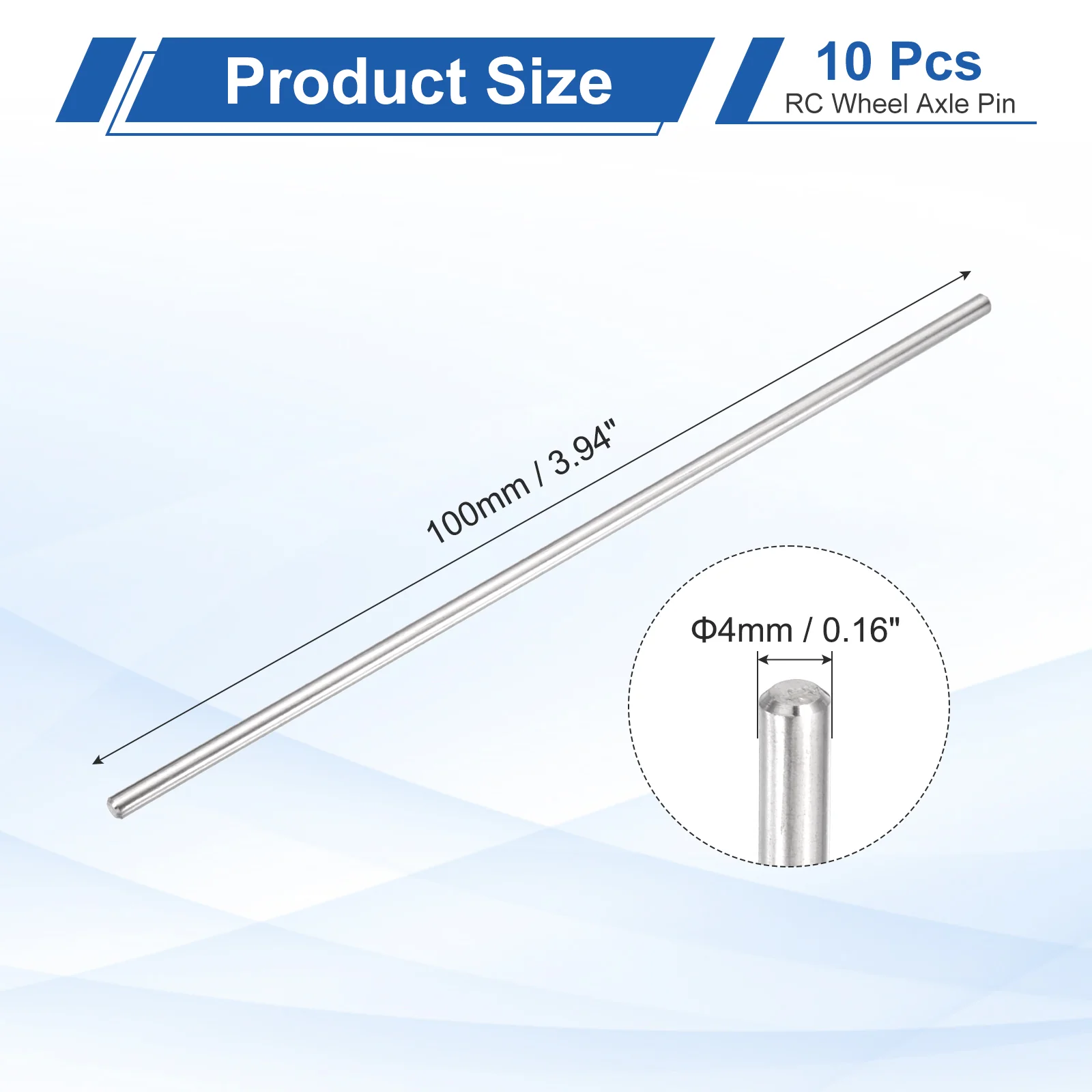 10 Pack RC Wheel Axle Pin, 4x100mm Hex Wheel Hub Nut Pin Replacement - Image 2
