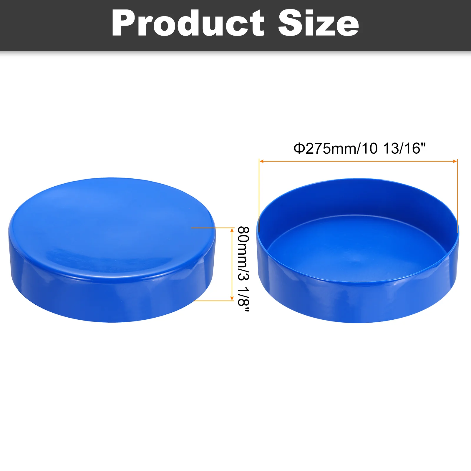 Uxcell 275mm(10 13/16") ID Rubber End Caps Pipe & Fence Post Protectors Blue - Image 2