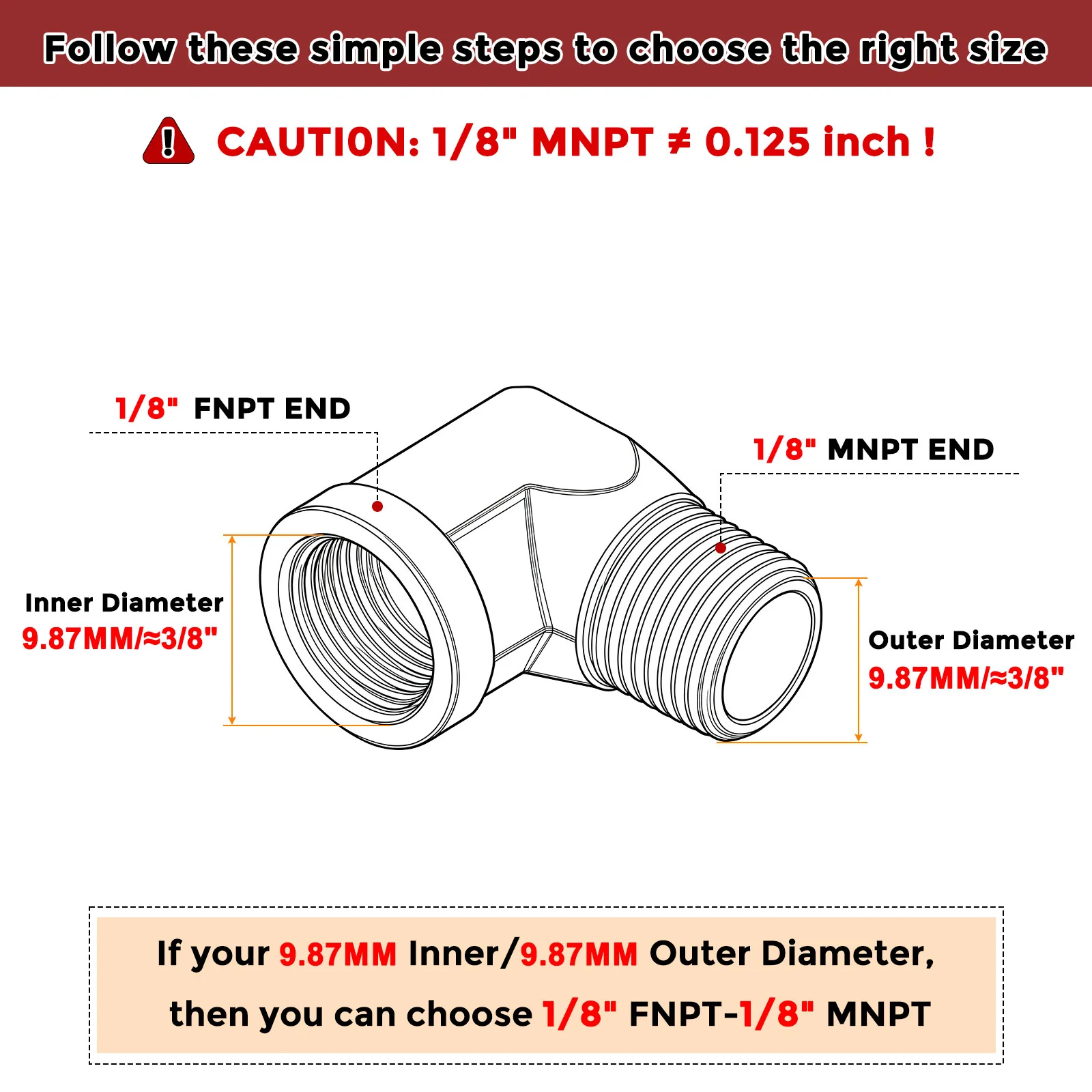 Pack of 2, 90° 3/8" NPT FeMale to 3/8" NPT Male Solid Brass Hose Fitting - Image 8