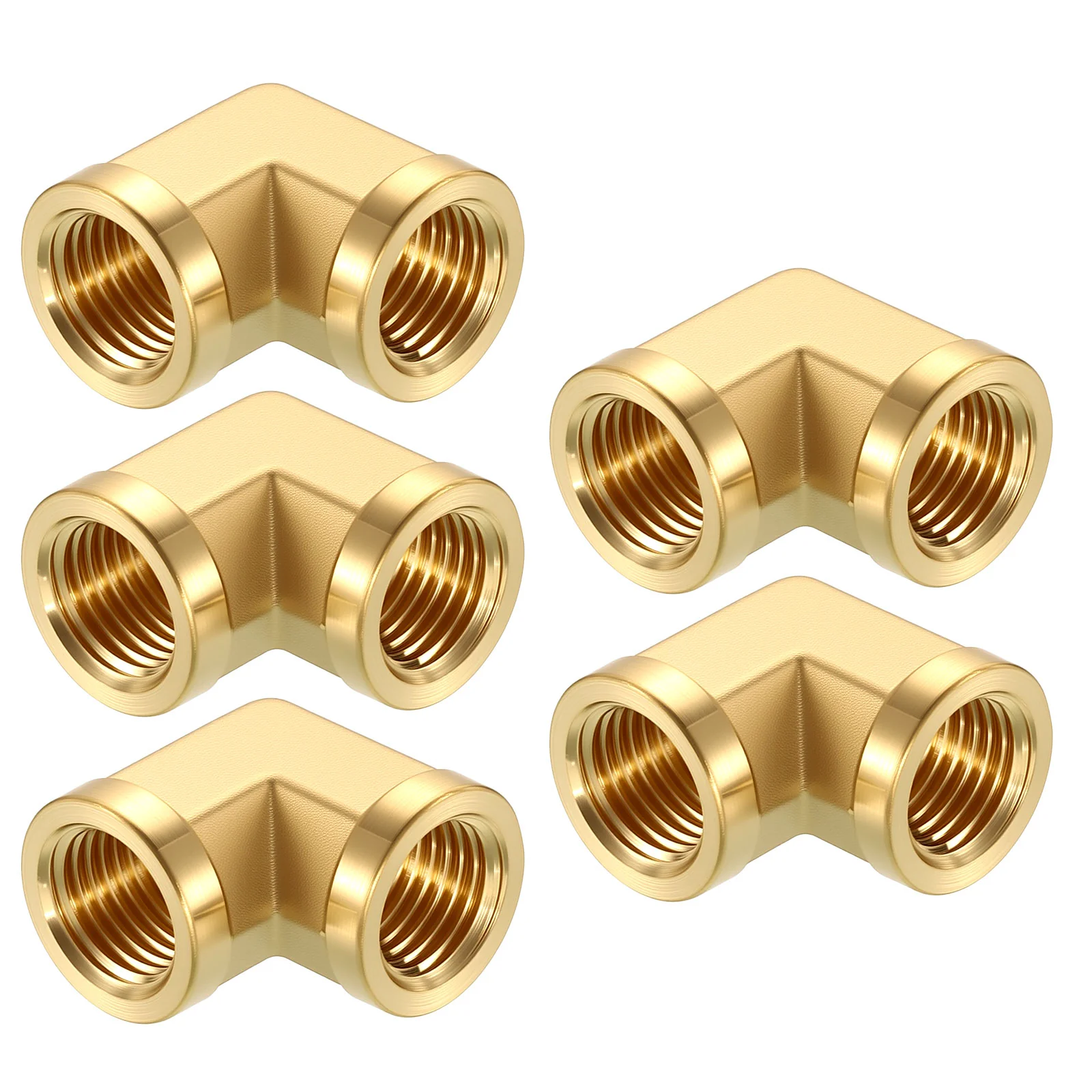 Pack of 2, 90 Degree 3/8" NPT FeMale to 3/8" NPT FeMale Solid Brass Hose Fitting