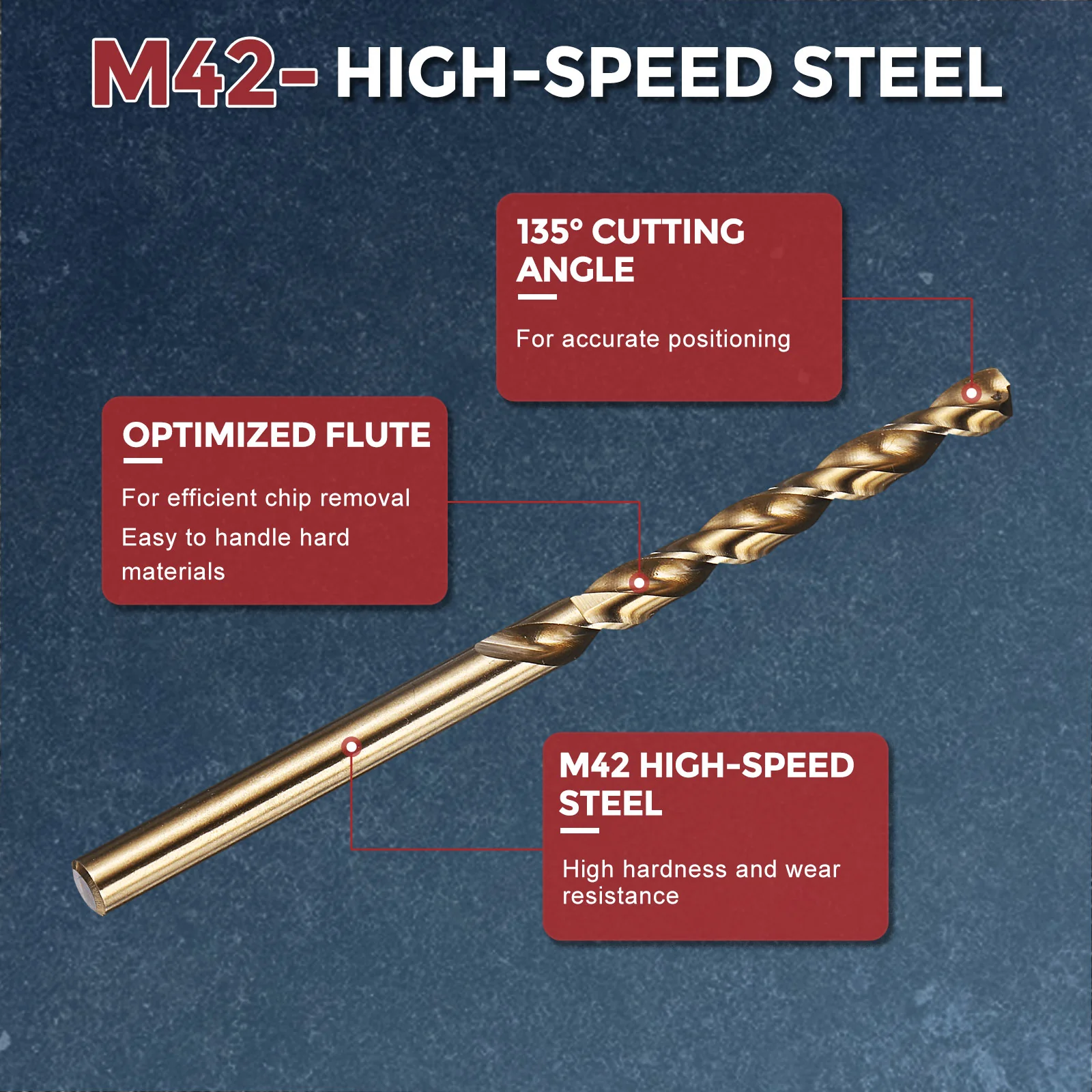 2pcs Drill Bit - 8.5mm HSS Cobalt Gold for Woodworking Handicraft Use - Image 3