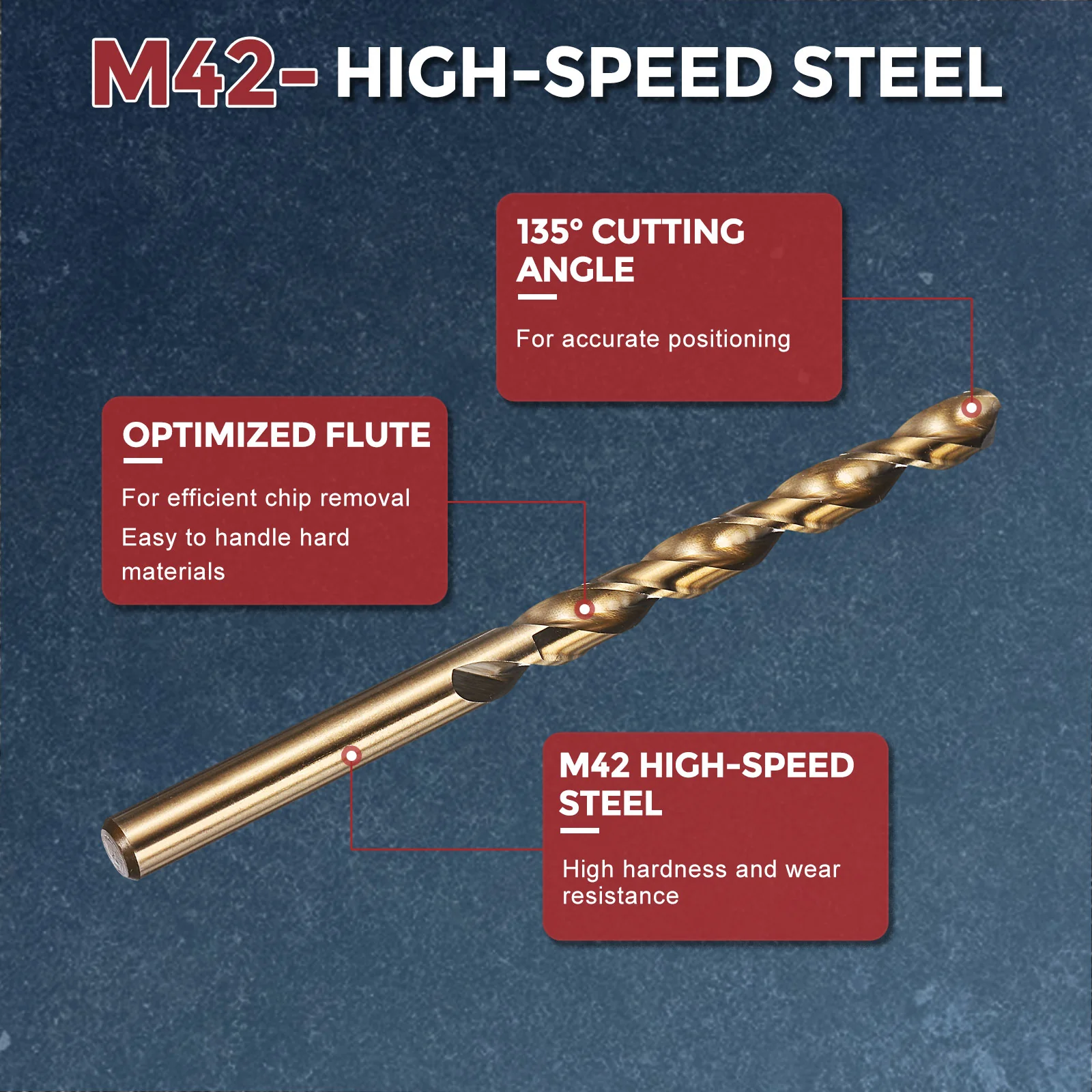 3pcs Drill Bit - 7.5mm HSS Cobalt Gold for Woodworking Handicraft Use - Image 3