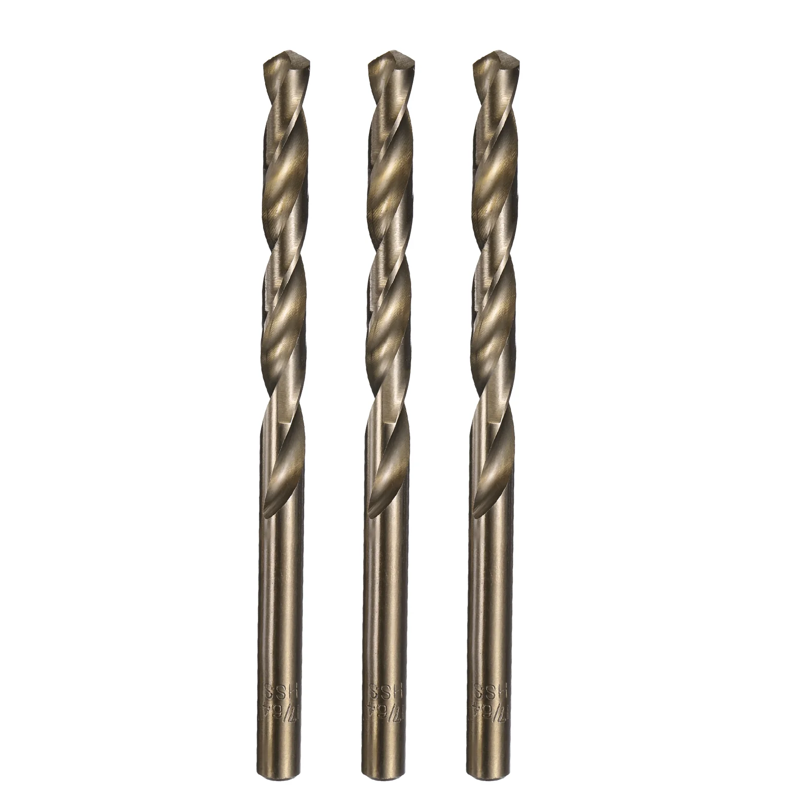 Uxcell 3pcs 17/64" Twist Drill Bits, M35 Cobalt High-Speed Steel Drill Bit for Metal