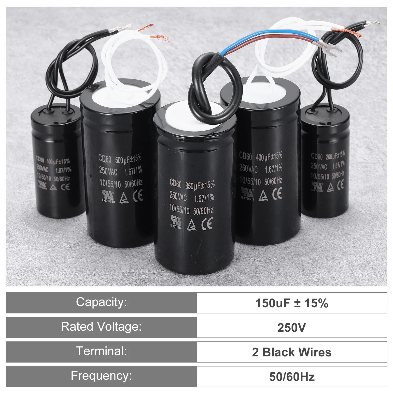 CD60 Run Capacitor, 150uF 250VAC 50/60Hz - Image 3