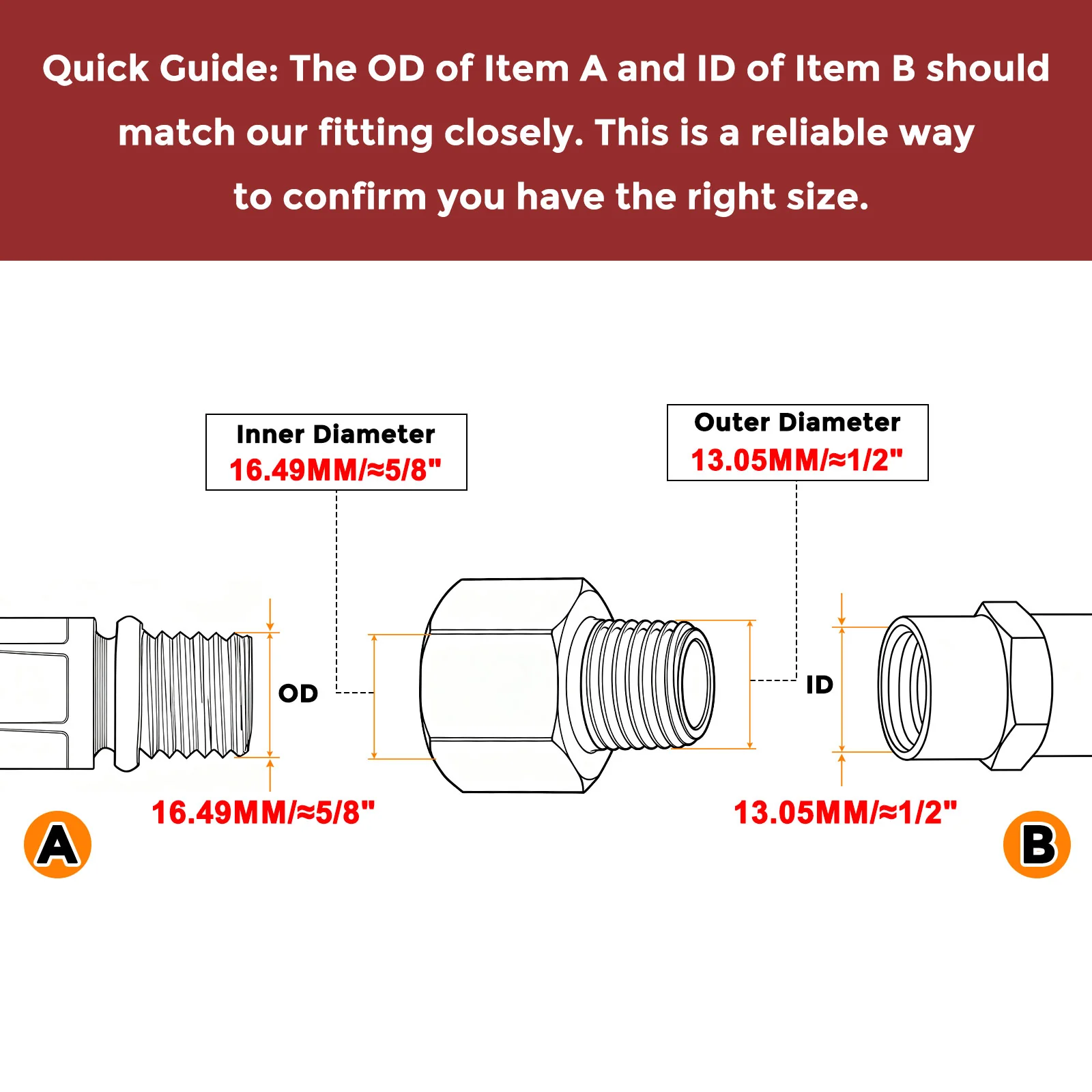Pack of 5, 3/8" FNPT to 1/4" MNPT Stainless Steel Hose Adapter with Sealing Tape - Image 3
