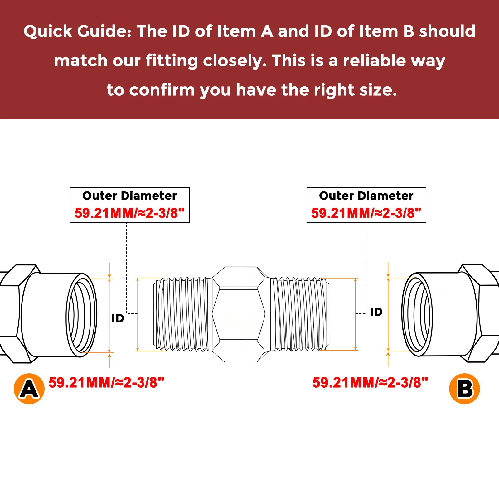 Pack of 1, 2" MNPT to 2" MNPT Solid Stainless Hex Nipple Hose Connectors - Image 3
