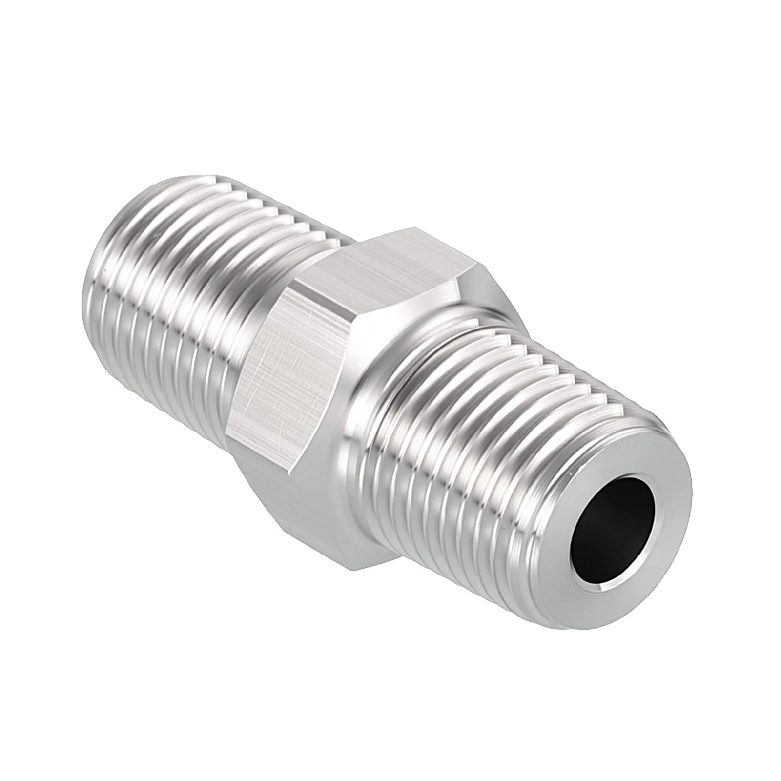 Pack of 1, 1/8" Male NPT To 1/8" Male NPT Stainless Steel Hose Adapter