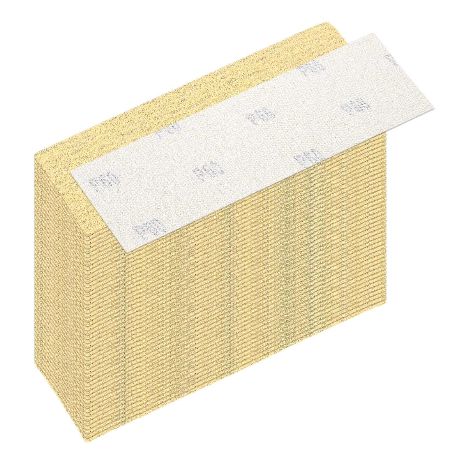 50 Pcs 60 Grit Dry Sandpapers, 1.2 x 3.5 Inch Sand Papers, Gold