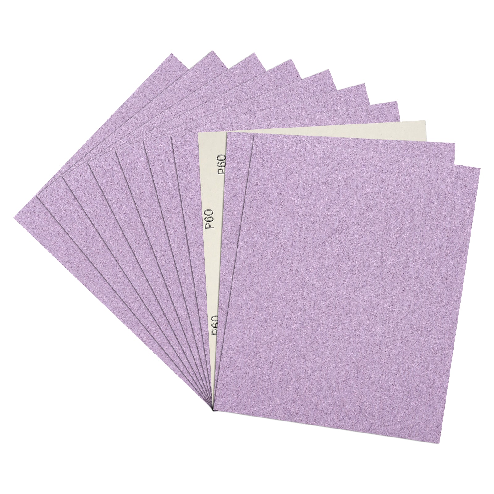 Sandpapers (9" x 11"/229mm x 279mm) 10 Sheet, 60 Grit Purple Sand Paper