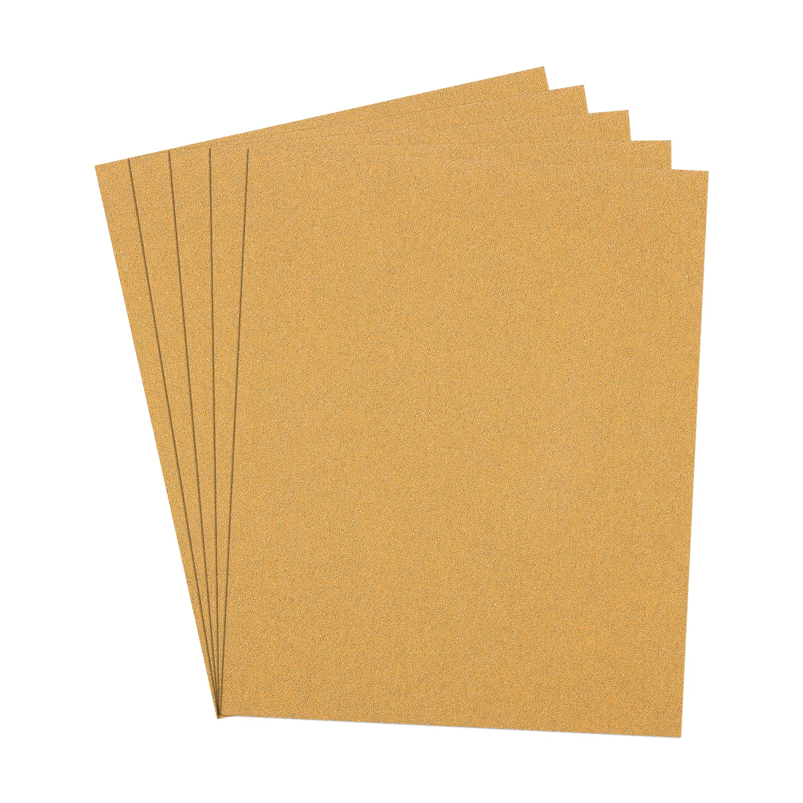 5 Pcs 80 Grit Dry Sandpapers, 9 x 11 Inch Sand Papers, Gold
