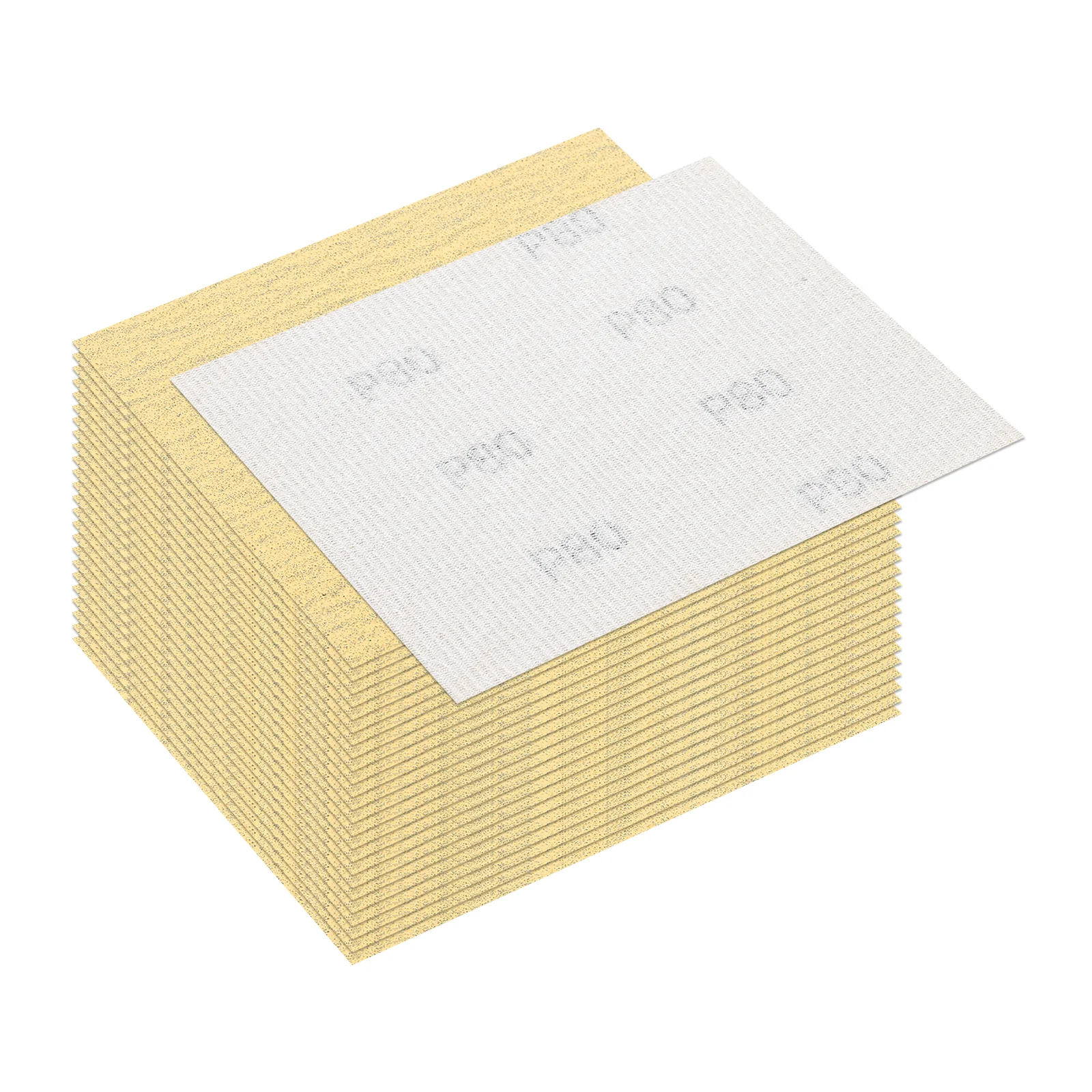 25 Pcs 80 Grit Dry Sandpapers, 4.5 x 5.5 Inch Sand Papers, Gold