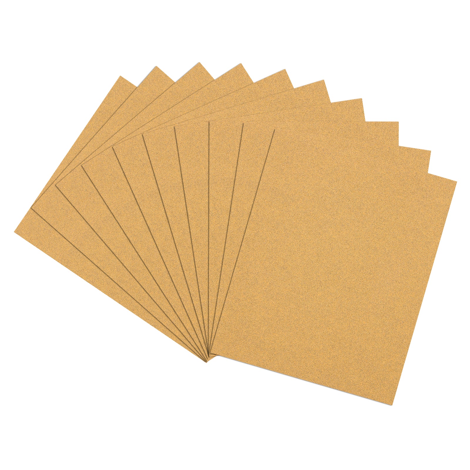 10 Pcs 60 Grit Dry Sandpapers, 9 x 11 Inch Sand Papers, Gold