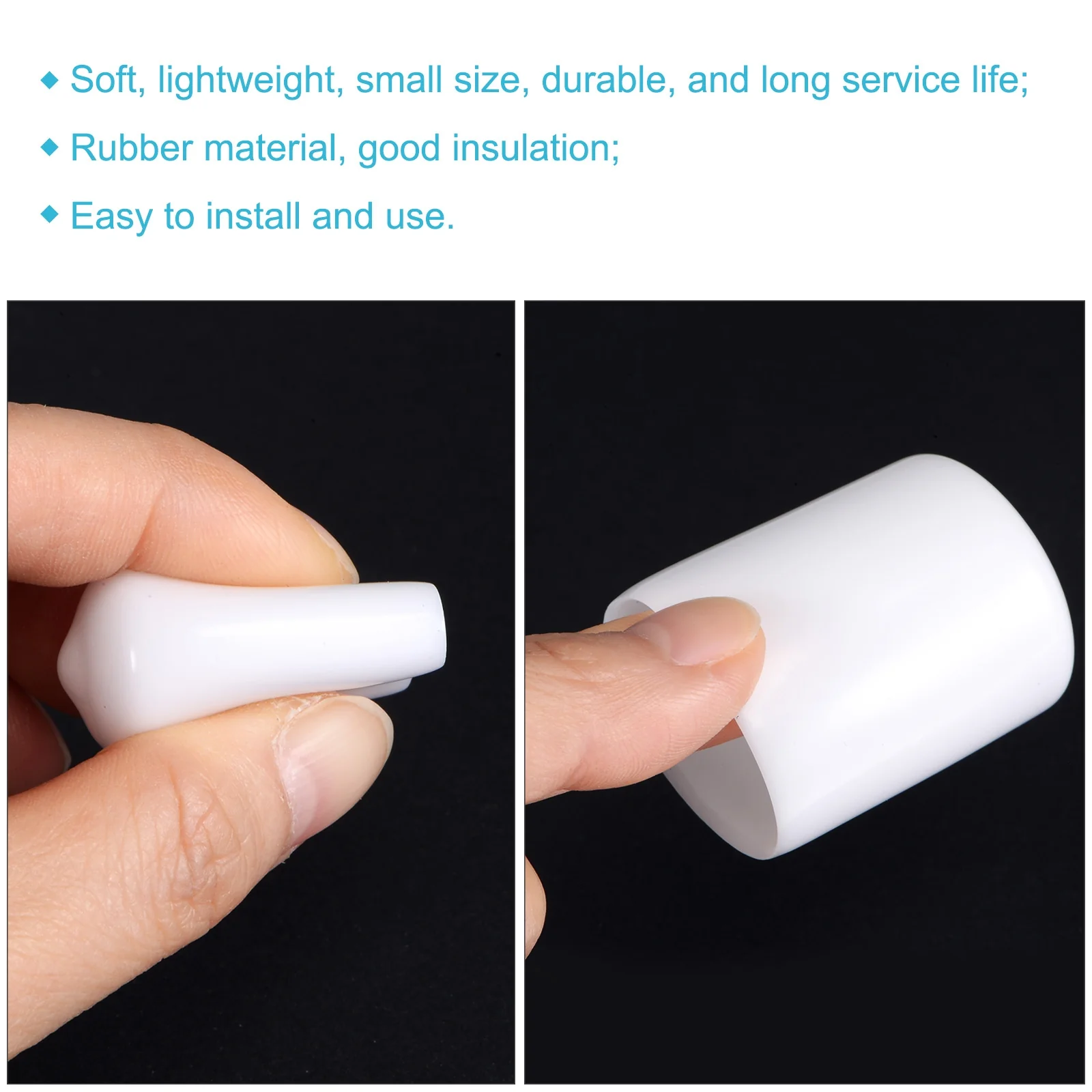 160pcs Round End Protective Caps 3mm 4.5mm 6mm 7.5mm White - Image 4
