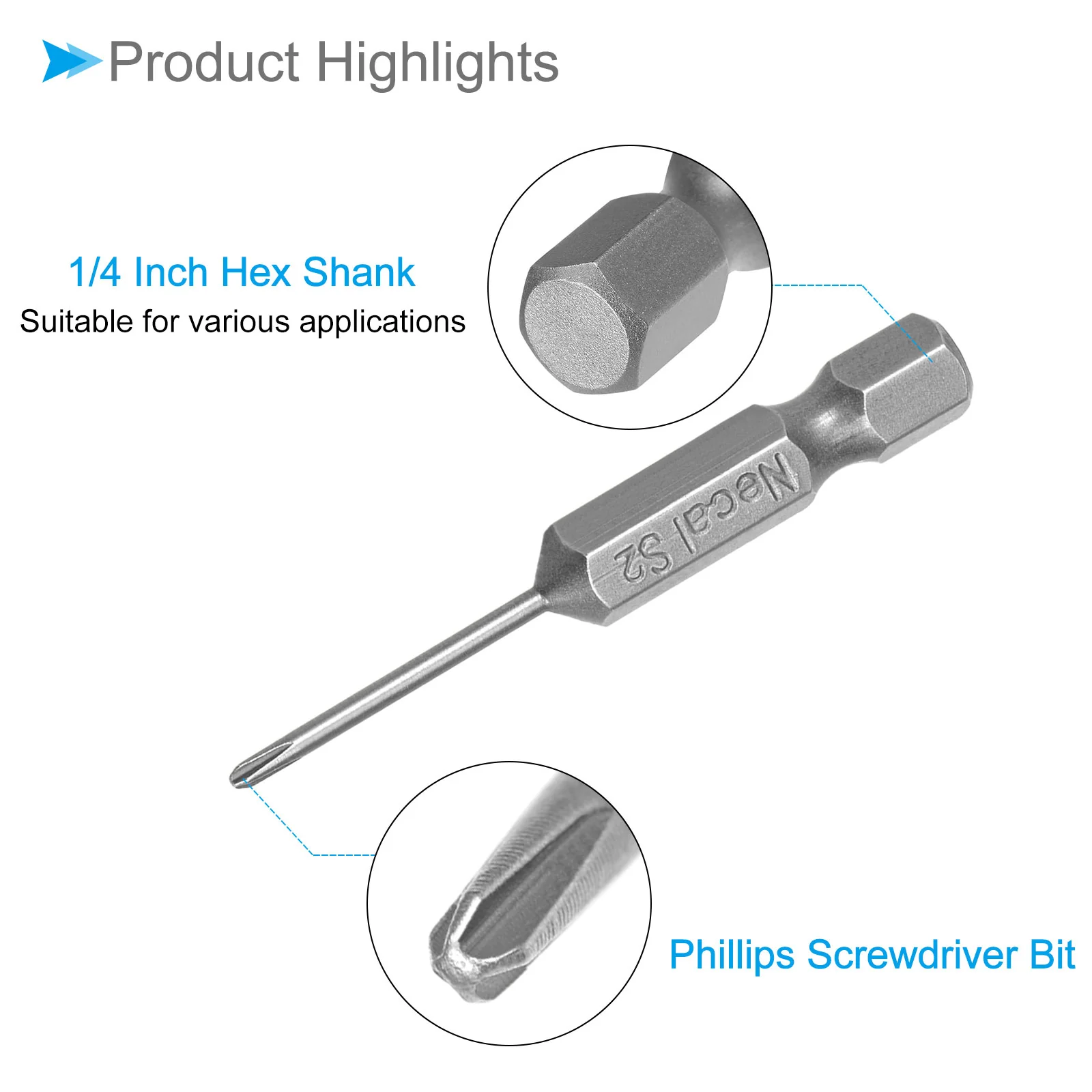 Phillips Cross Screwdriver Bits S2 Magnetic Phillips Drill Bit - (Applications: for Power Impact Driver) - Image 44