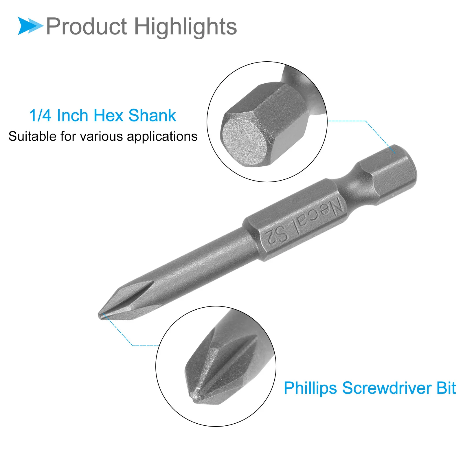 Phillips Cross Screwdriver Bits S2 Magnetic Phillips Drill Bit - (Applications: for Power Impact Driver) - Image 64