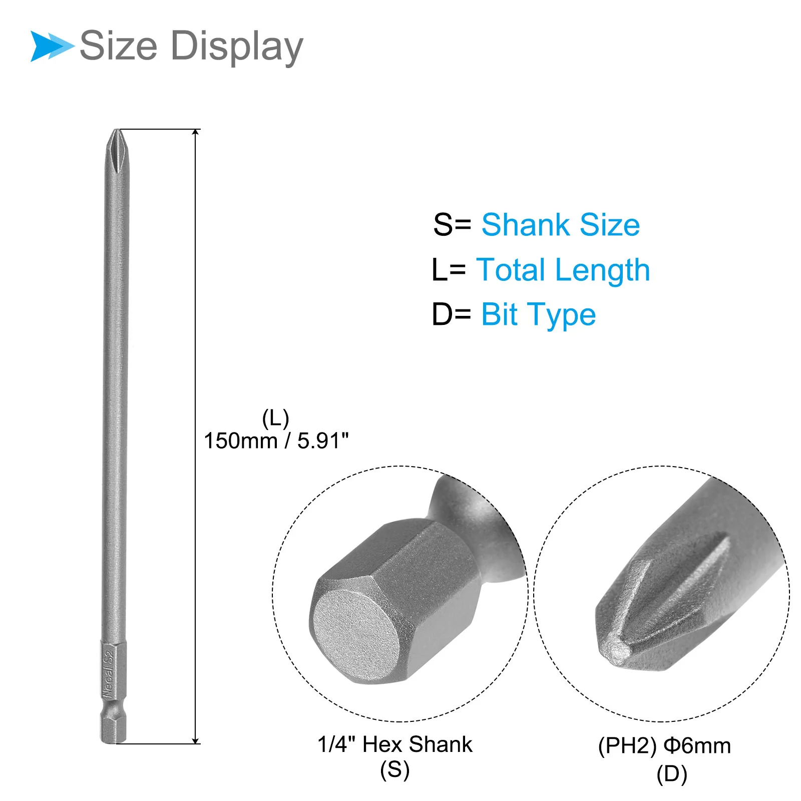 Phillips Cross Screwdriver Bits, S2 Magnetic Phillips Drill Bit - (Applications: for Power Impact Driver) - Image 17