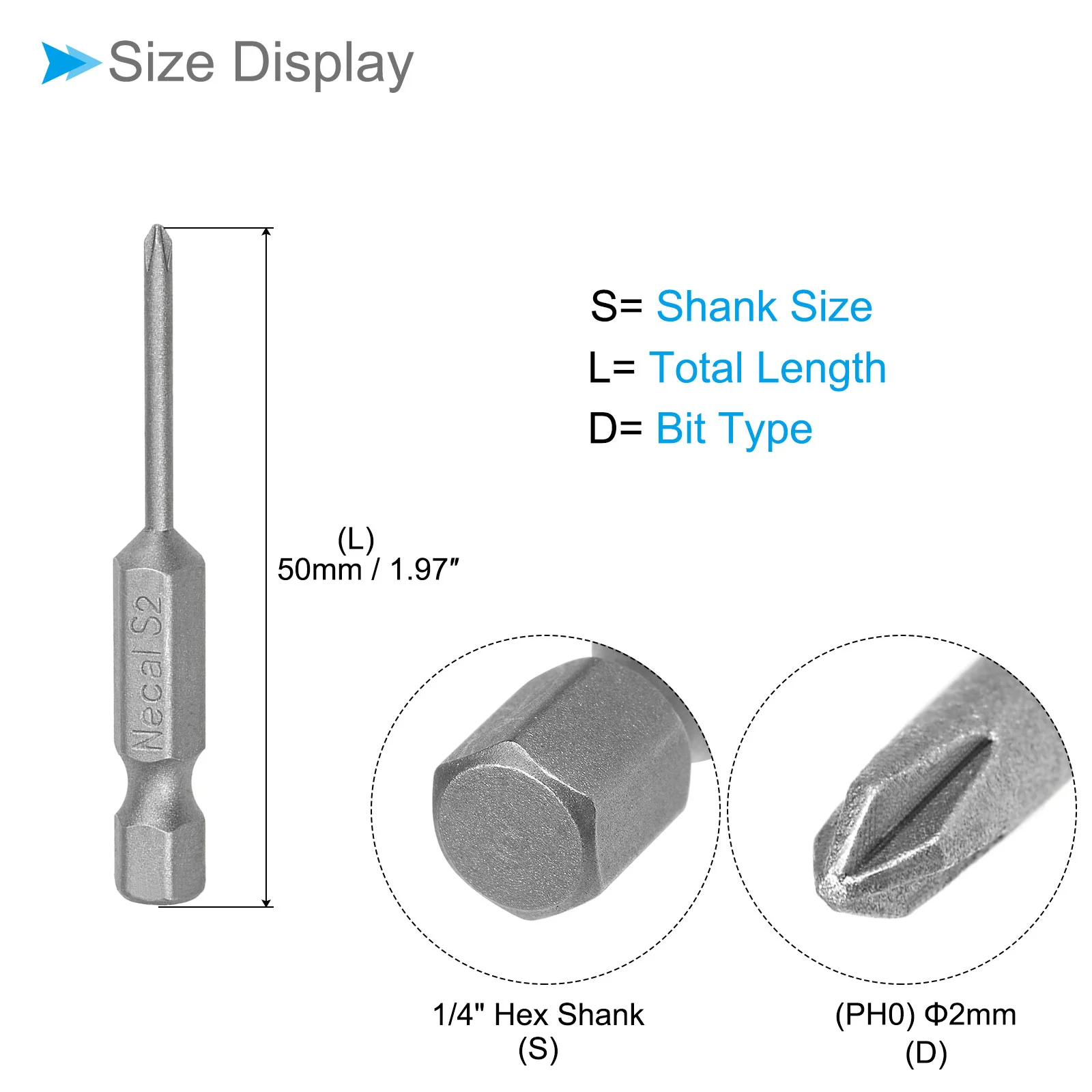 Phillips Cross Screwdriver Bits, S2 Magnetic Phillips Drill Bit - (Applications: for Power Impact Driver) - Image 57