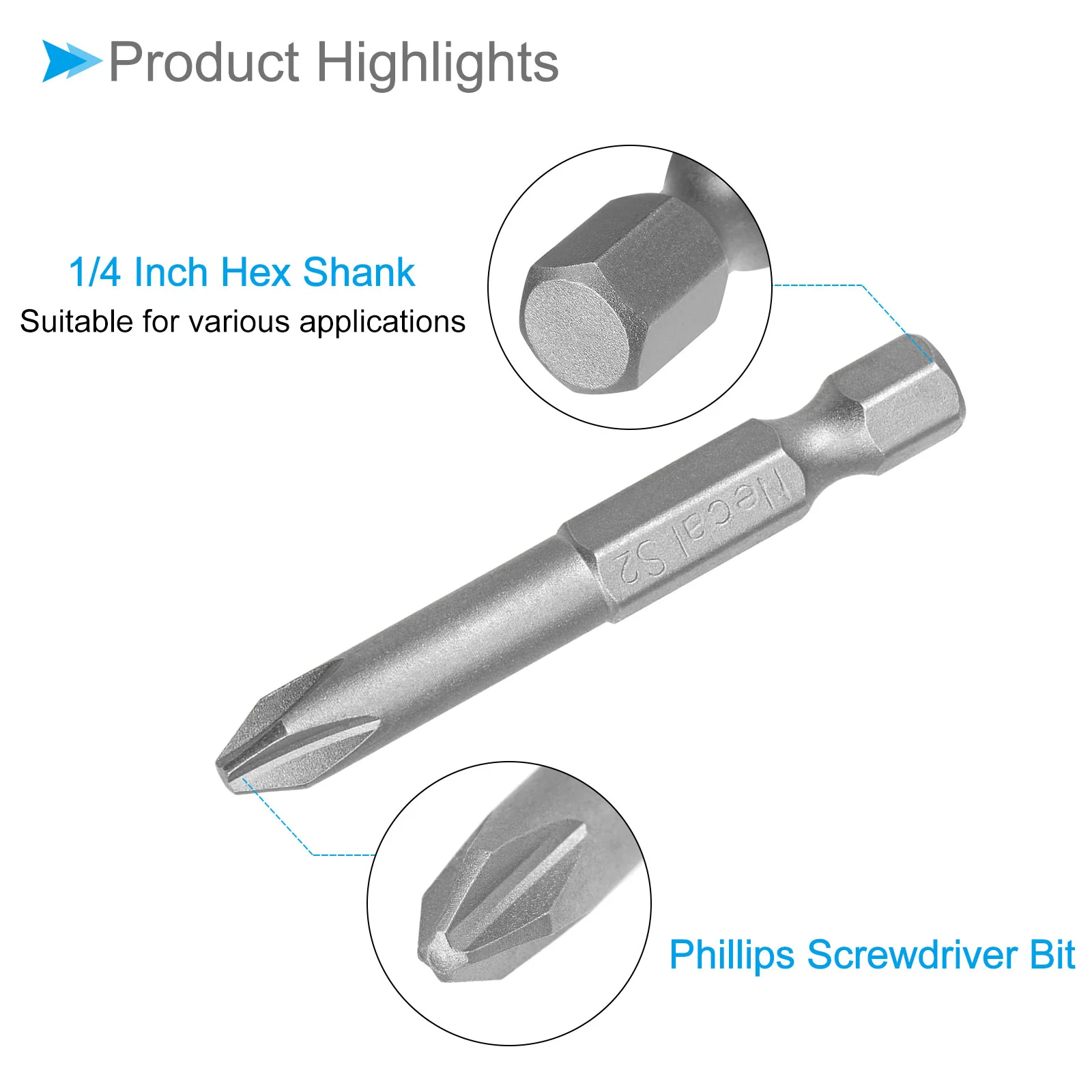 Phillips Cross Screwdriver Bits S2 Phillips Drill Bit - (Applications: for Power Impact Driver) - Image 9
