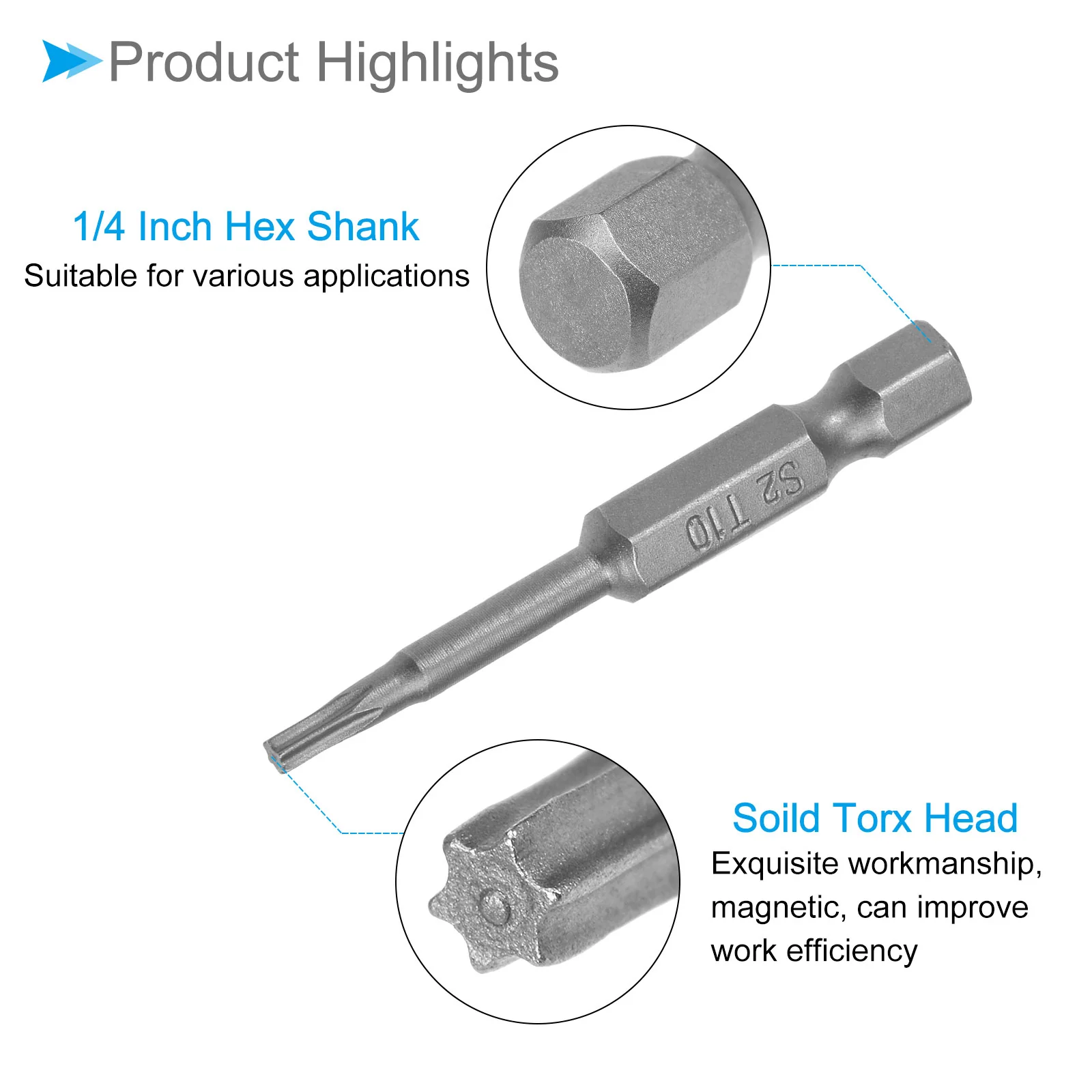 Torx Head Screwdriver Bit, S2 Steel Magnetic Drill Bit Screw Driver - (Applications: for Repair) - Image 44