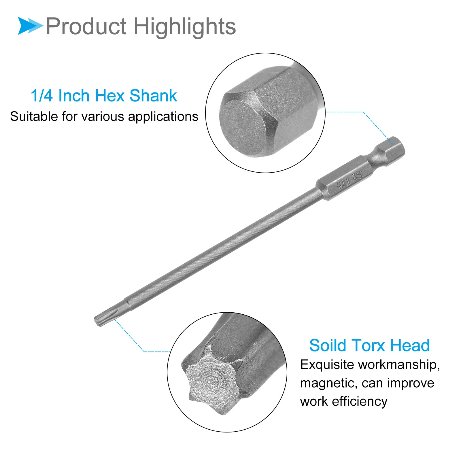 Torx Head Screwdriver Bit, S2 Steel Magnetic Drill Bit Screw Driver - (Applications: for Repair Work) - Image 24