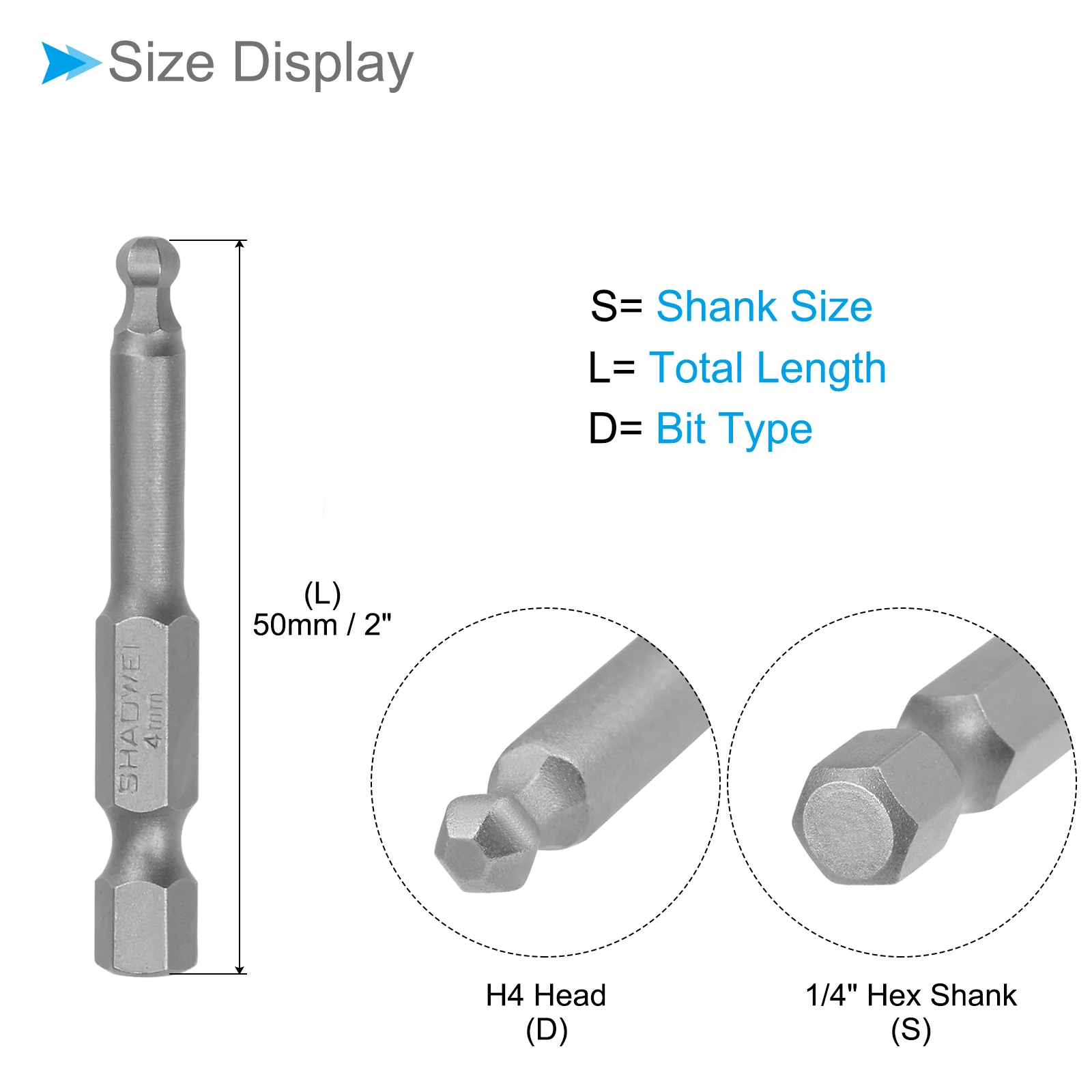 Ball End Hex Head Wrench Drill Bit S2 Steel Screwdriver Bits - (Applications: for Furniture) - Image 42