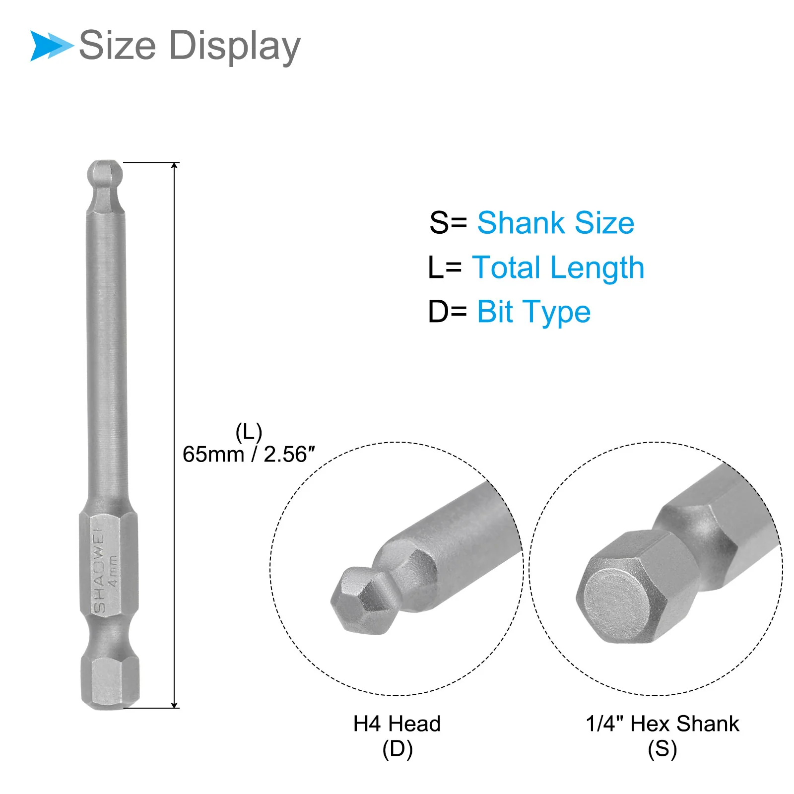 Ball End Hex Head Wrench Drill Bit S2 Steel Screwdriver Bits - (Applications: for Furniture) - Image 57
